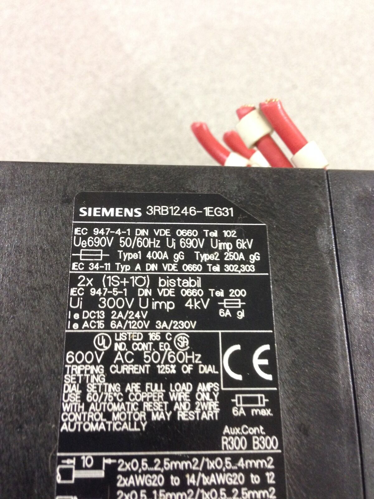 USED SIEMENS OVERLOAD RELAY 3RB1246-1EG31 (E11)