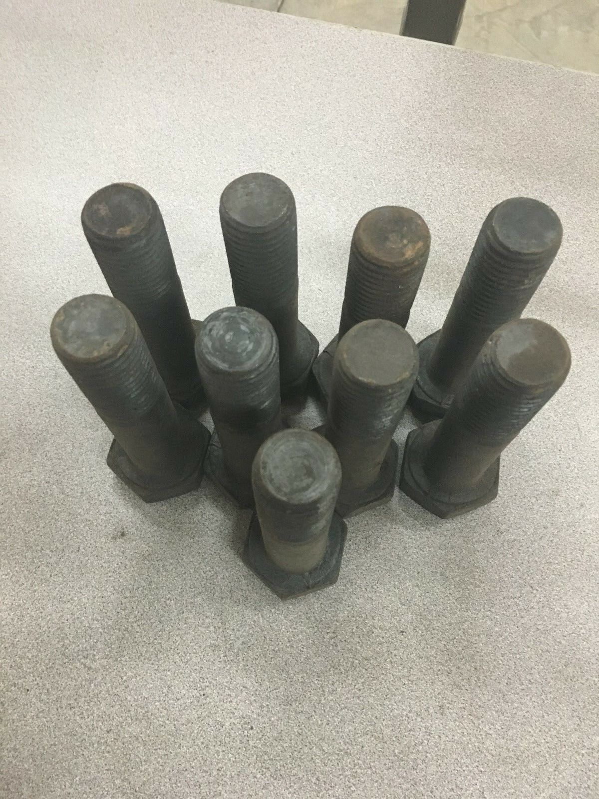 NEW LOT OF 9 HEX HEAD 1"-9 X 4" GRADE 5 BOLTS