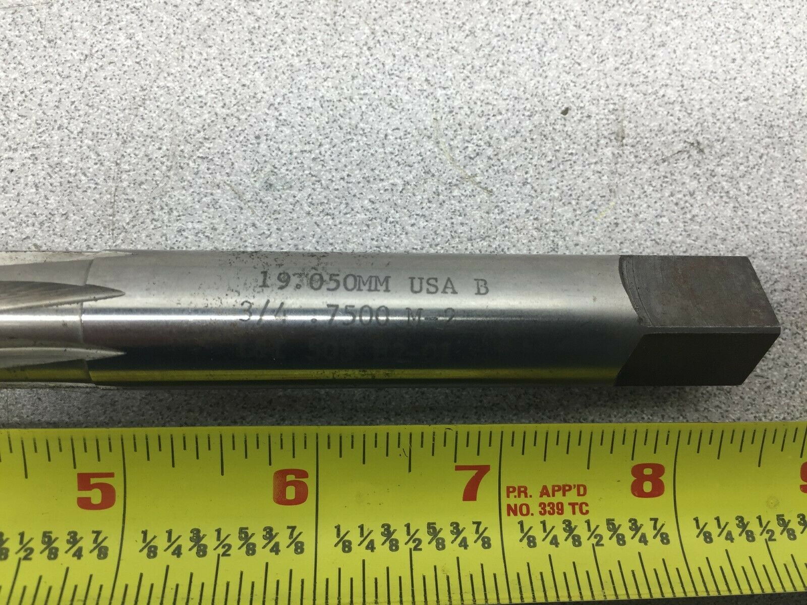 NEW NO BOX L&I 3/4 .7500 M-2 19.050 MM HAND REAMER 503 H2-01