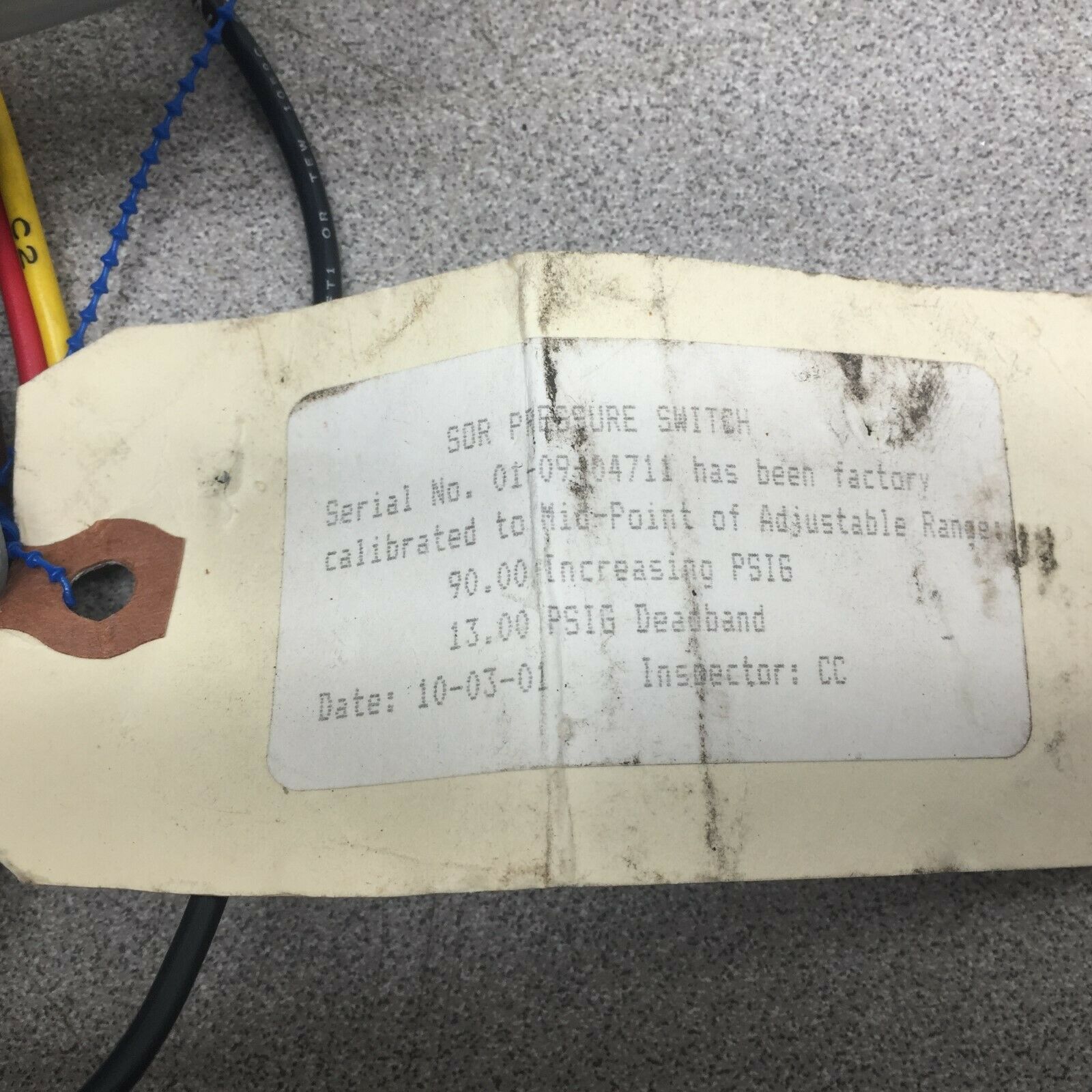 NEW NO BOX SOR 20-180PSI PRESSURE SWITCH 6NN-KK5-M1-C1A