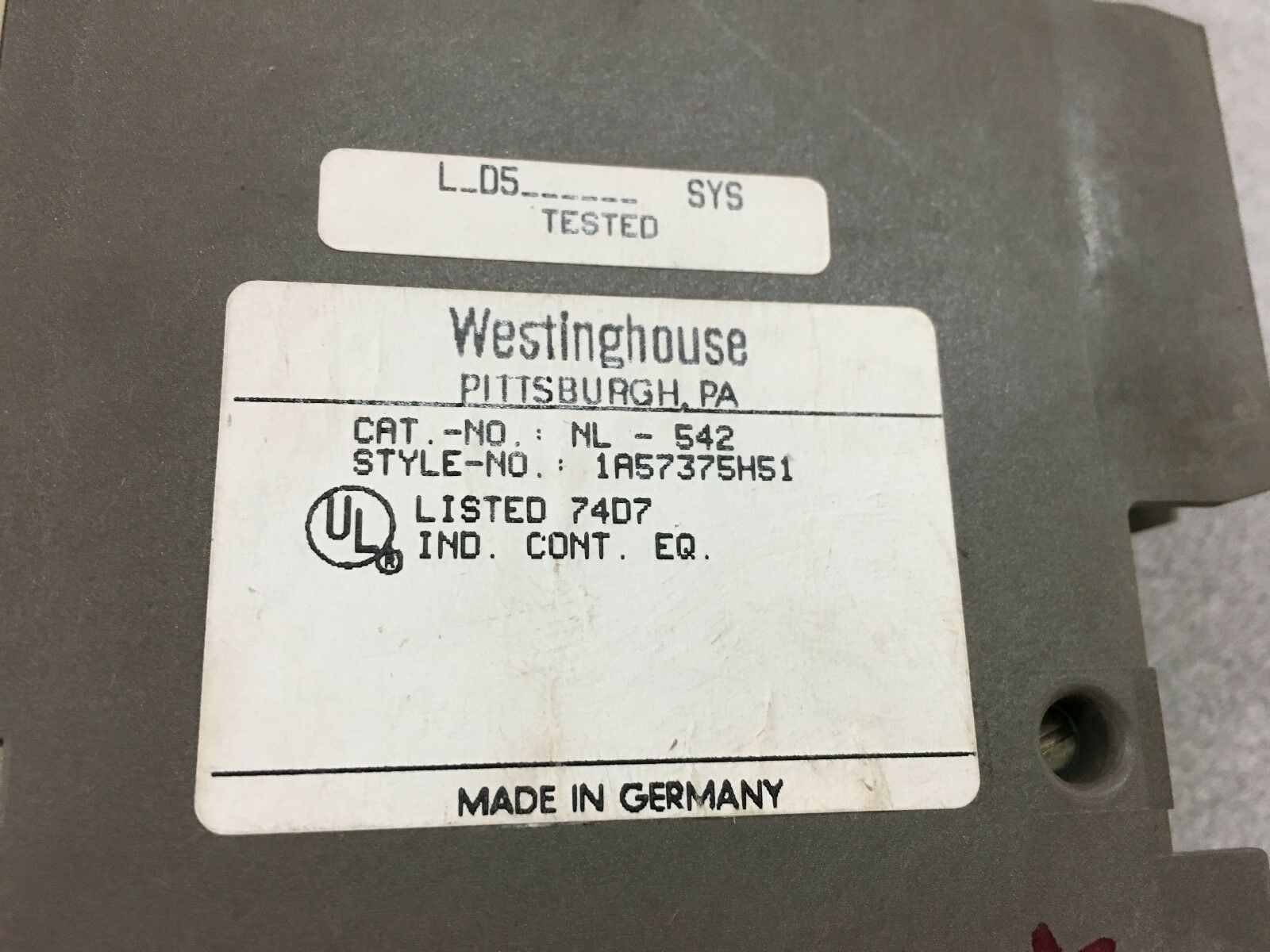 USED WESTINGHOUSE ANALOG INPUT MODULE NL-542