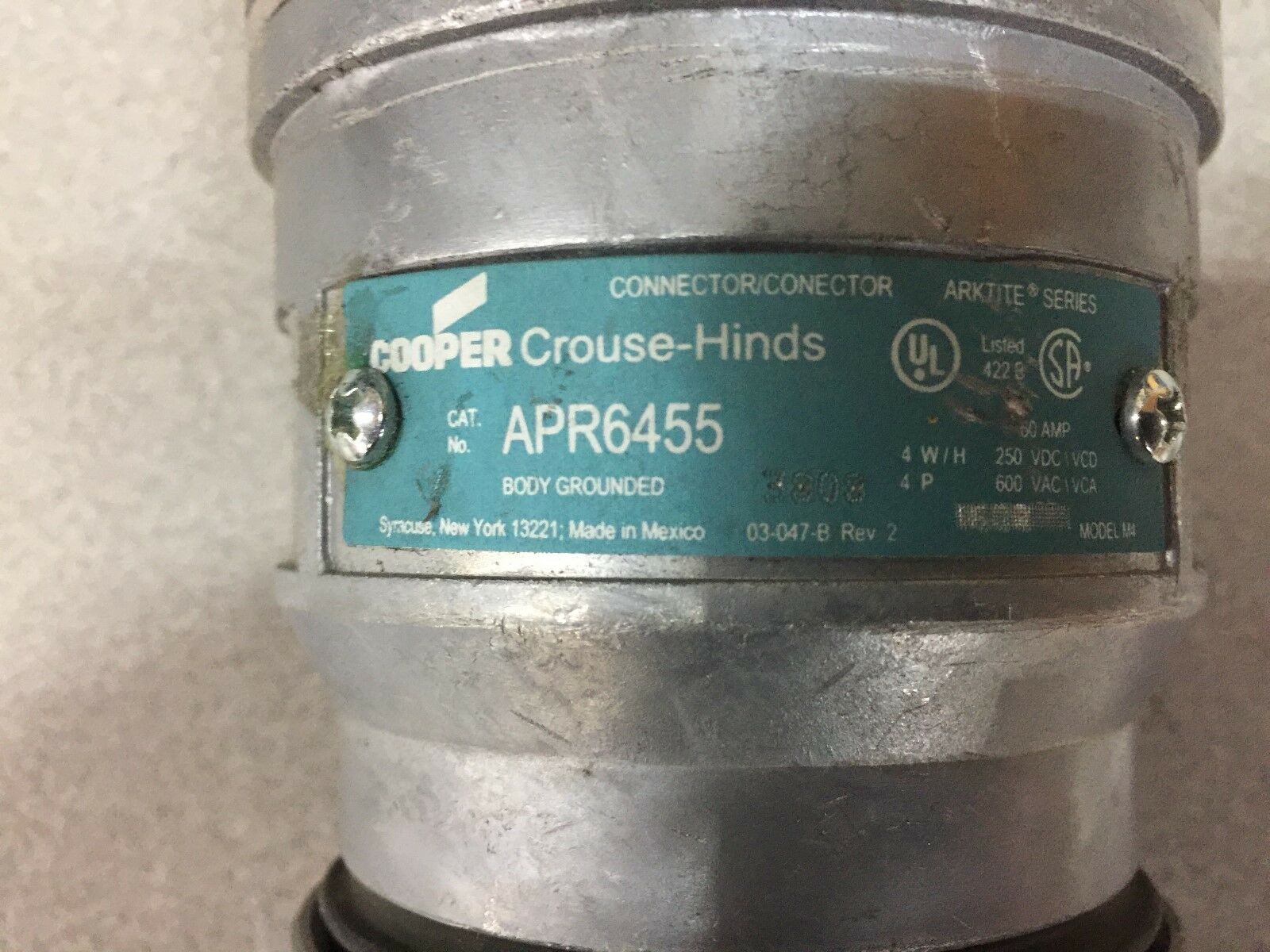 NEW NO BOX COOPER 4WIRE 600VAC ARKTITE CONECTOR APR6455