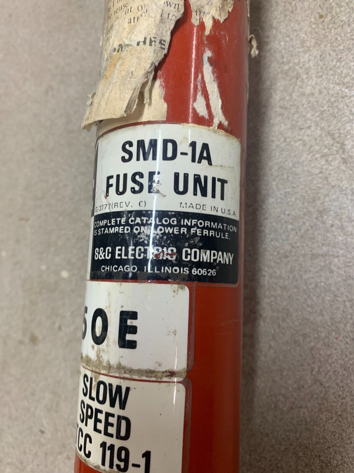 NEW S&C SMD-1A FUSE UNIT 50E SLOW SPEED TCC 119-1 FUSE 454050R1