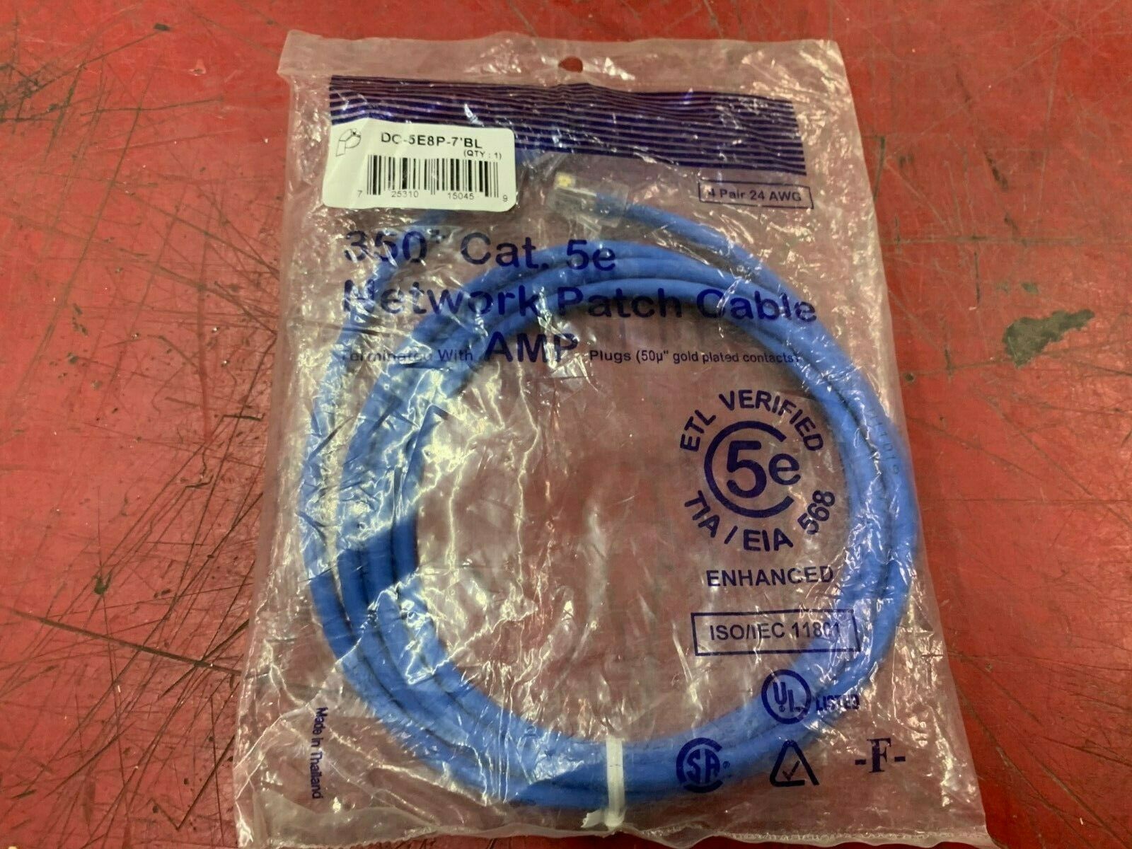 LOT OF 6 NEW IN BAG GENERIC CAT. 5E CABLES DC-5E8P-7'BL