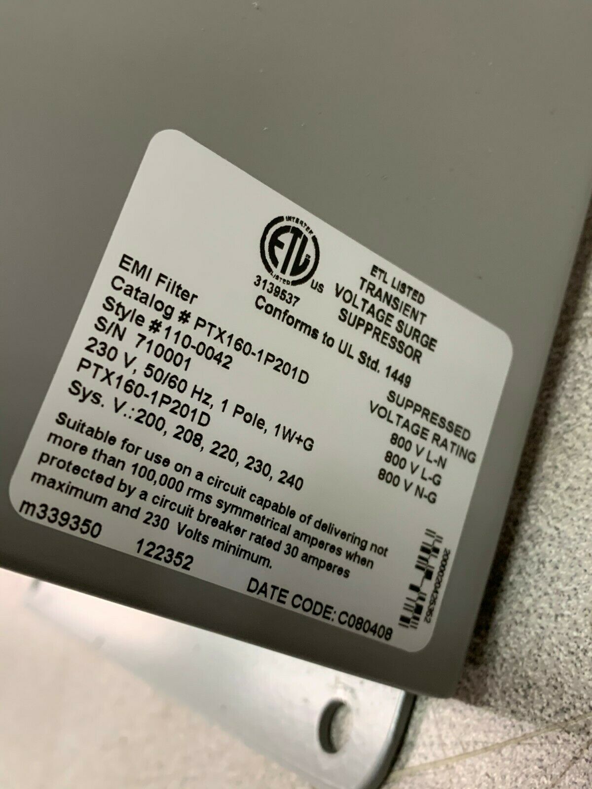 NEW INNOVATIVE TECHNOLOGY TRANSIENT VOLTAGE SURGE SUPPRESSOR PTX160-1P201D