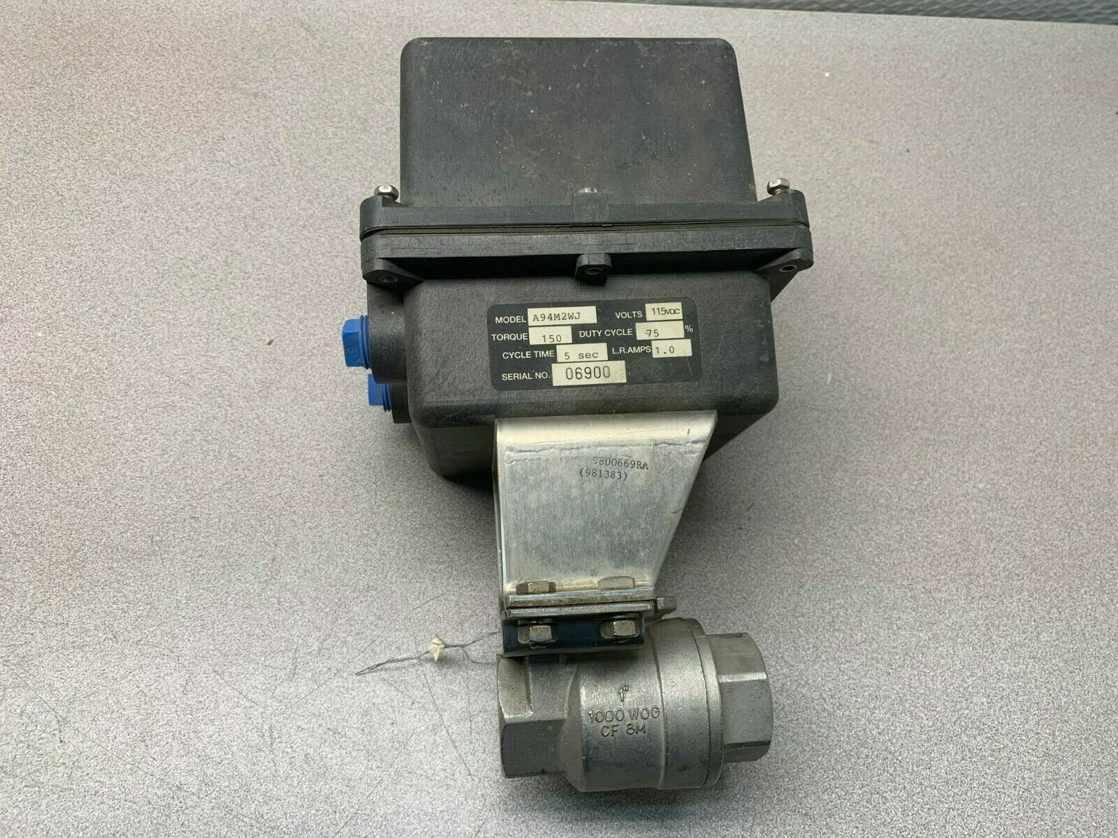 NEW NO BOX ABB 1" STAINLESS STEEL BALL VALVE WITH ACTUATOR A94M2WJ