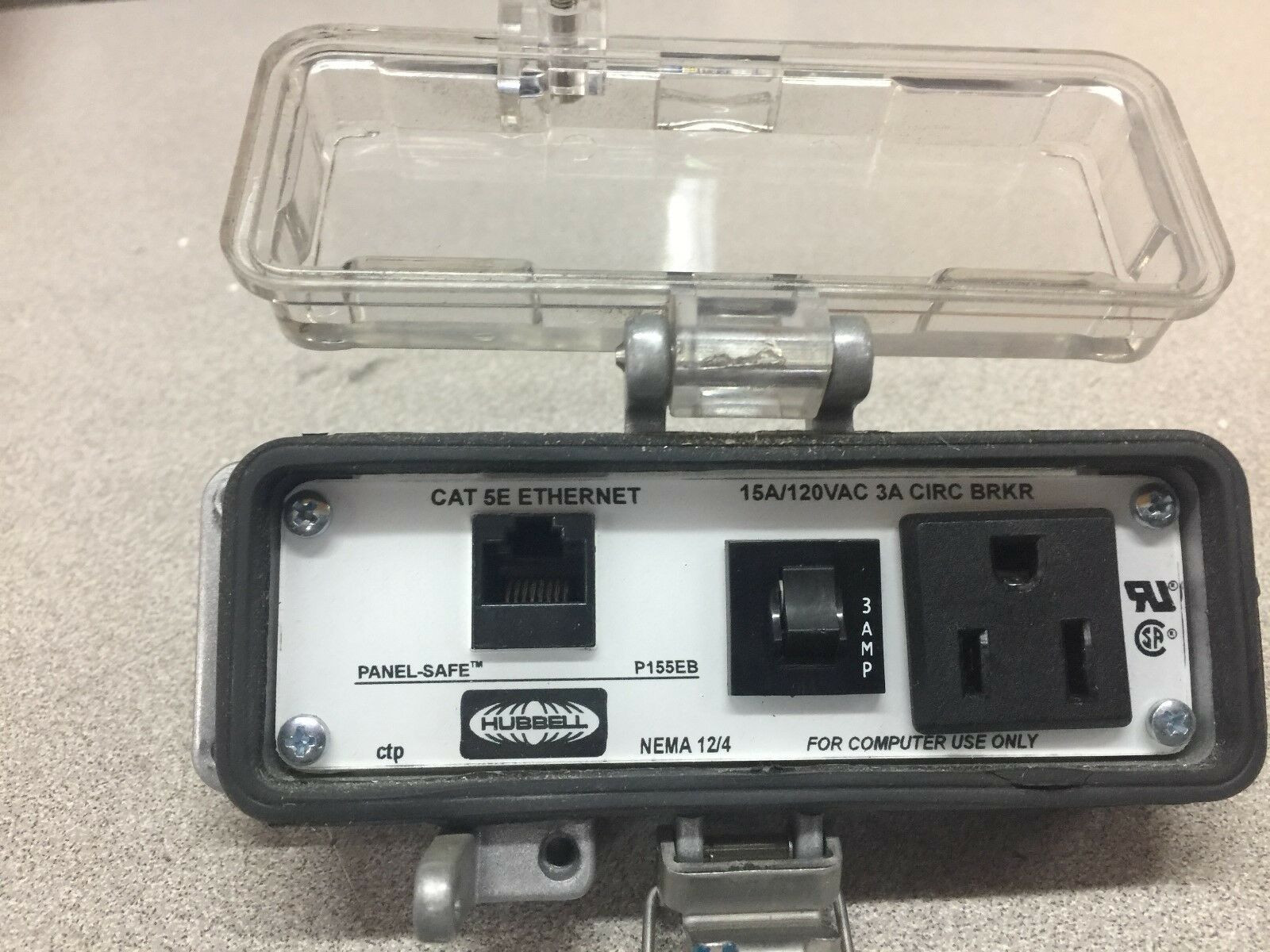 NEW NO BOX HUBBELL PANEL SAFE ETHERNET RECEPTICAL P155EB