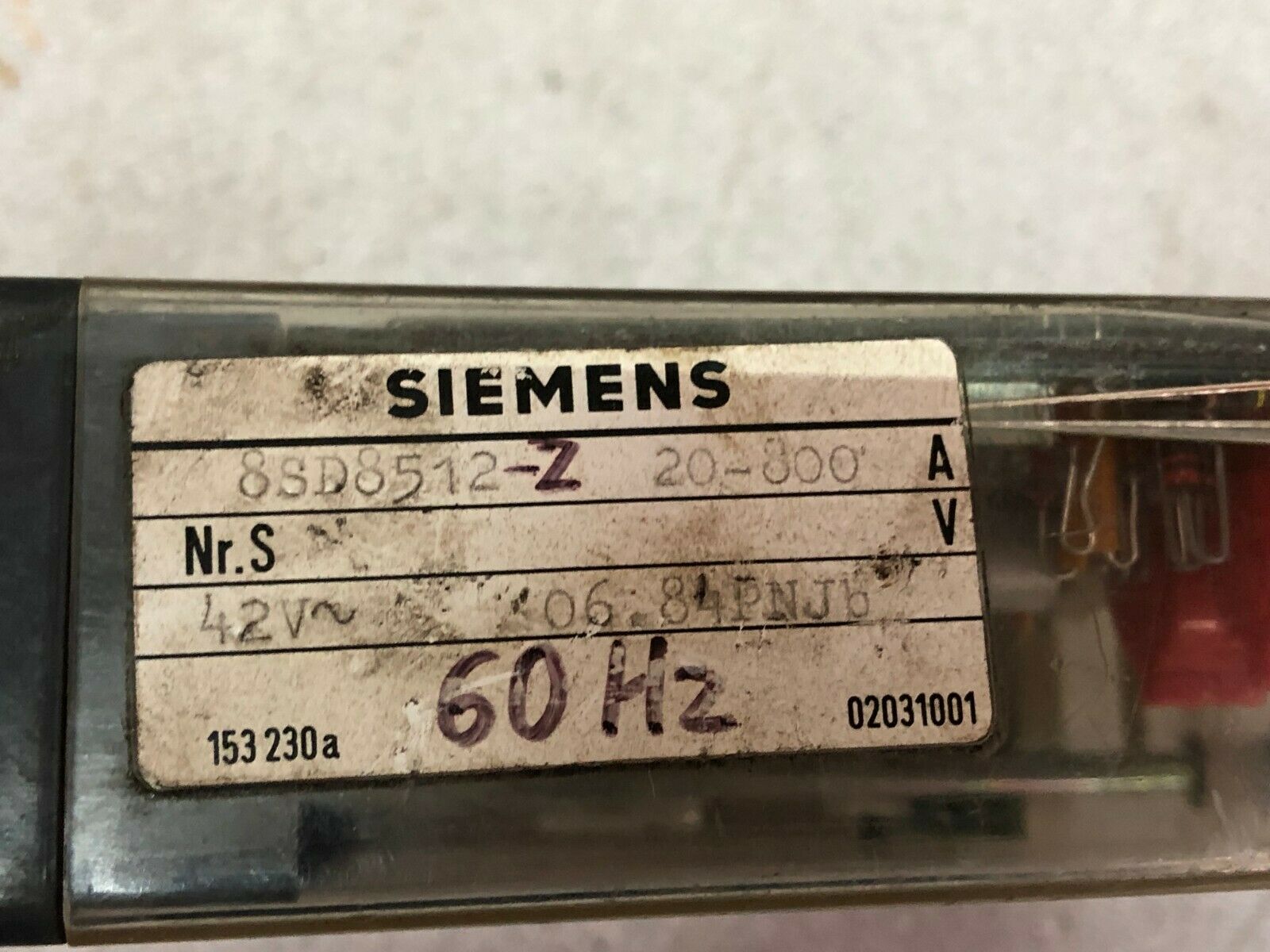 USED SIEMENS RELAY 8SD8512-Z