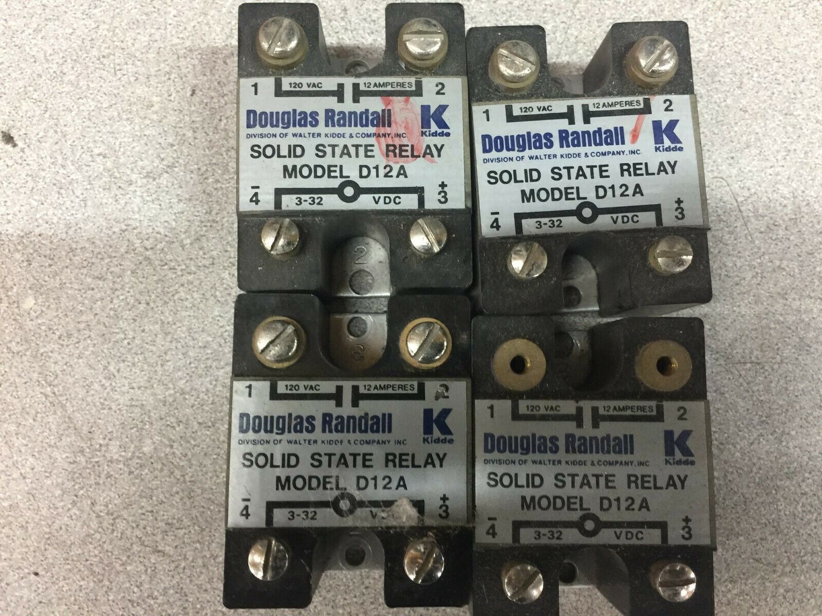 NEW NO BOX (LOT OF 4)DOUGLAS RANDALL SOLID STATE RELAY 120VAC 12 AMPS 3-32VDC CO