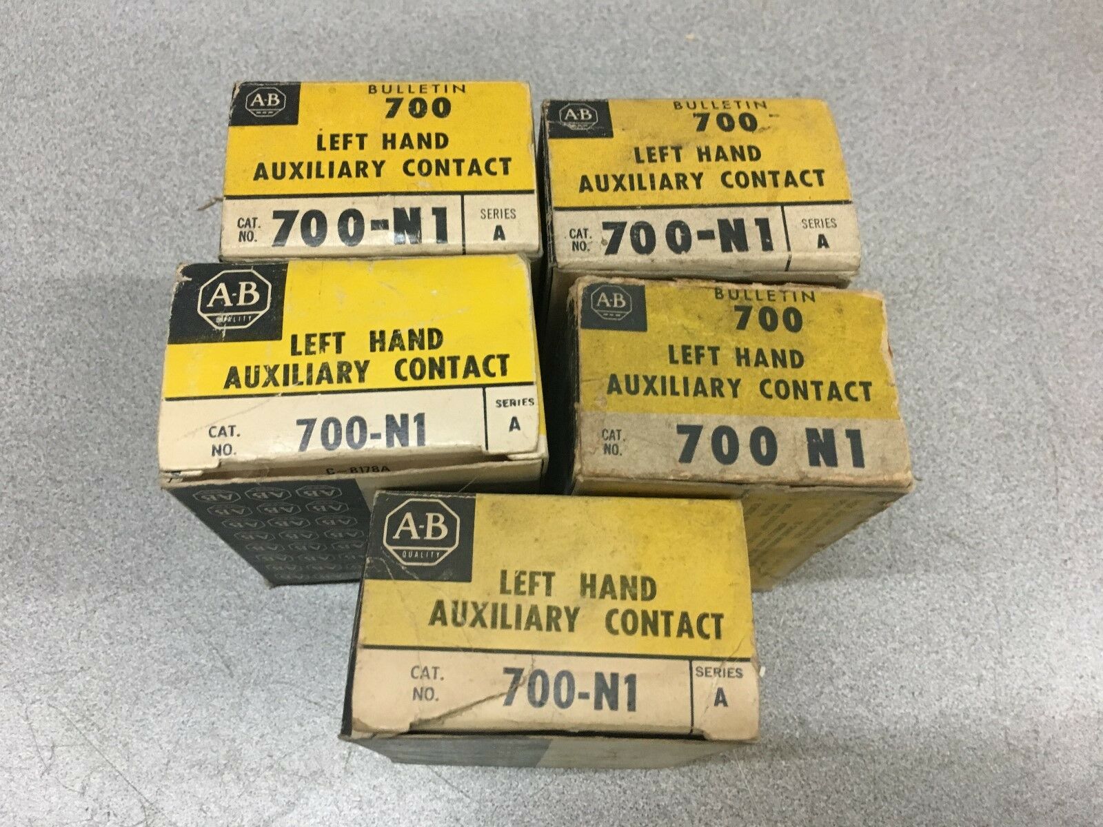 NEW IN BOX LOT OF 5 ALLEN BRADLEY AUXILLIARY CONTACT 700-N1 SERIES A