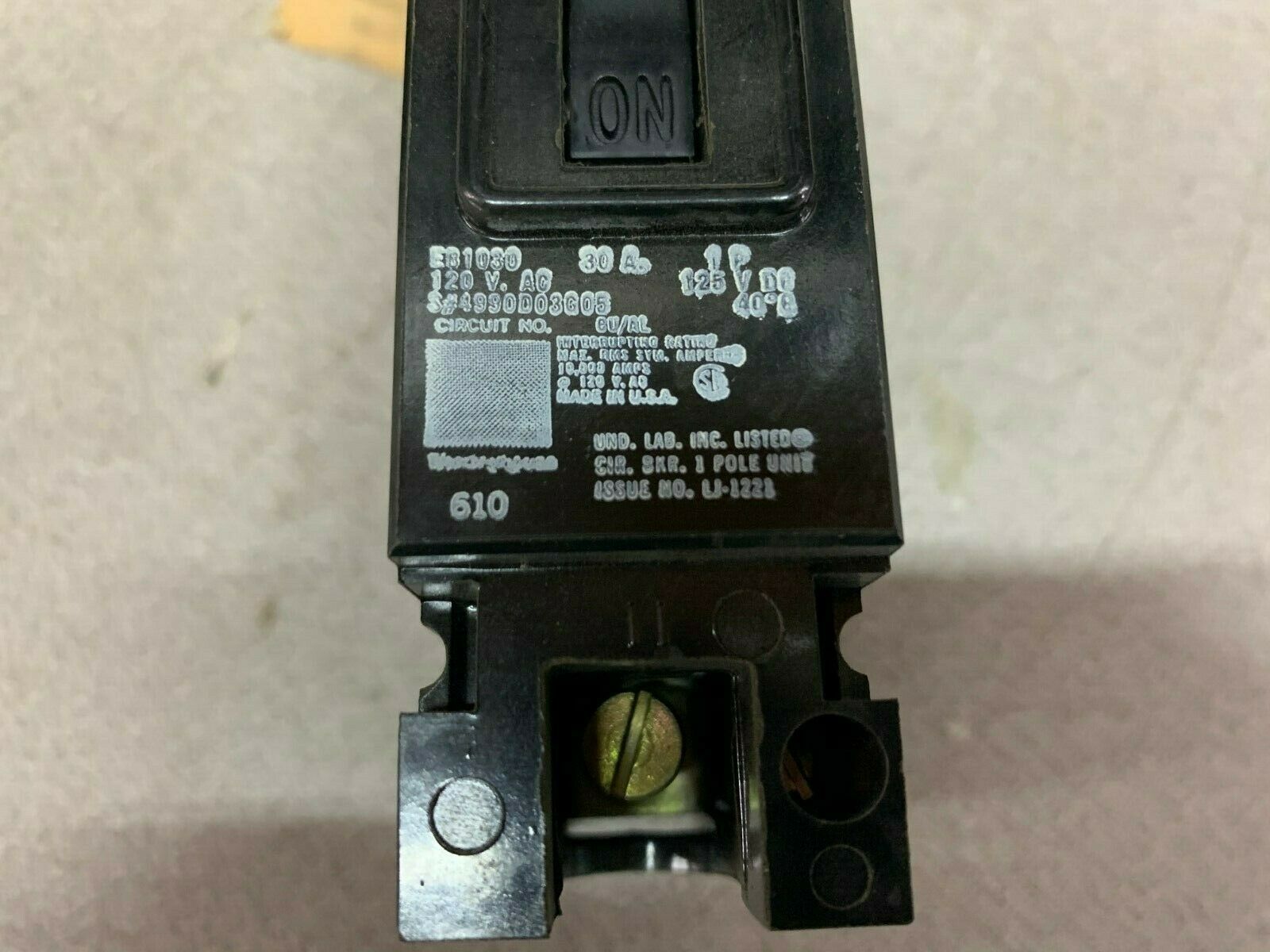 NEW NO BOX WESTINGHOUSE 1 POLE 3 AMP BREAKER EB1030
