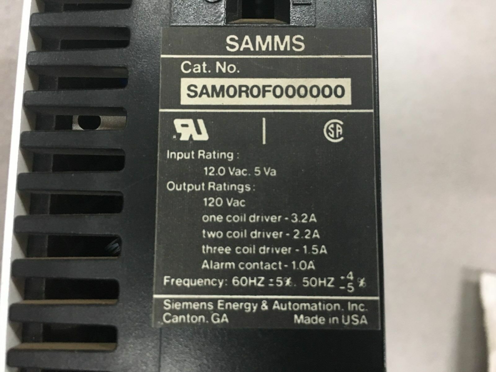 USED SIEMENS SAM0R0F000000 SAMMS Motor Master Control Module SAM2R0F000015