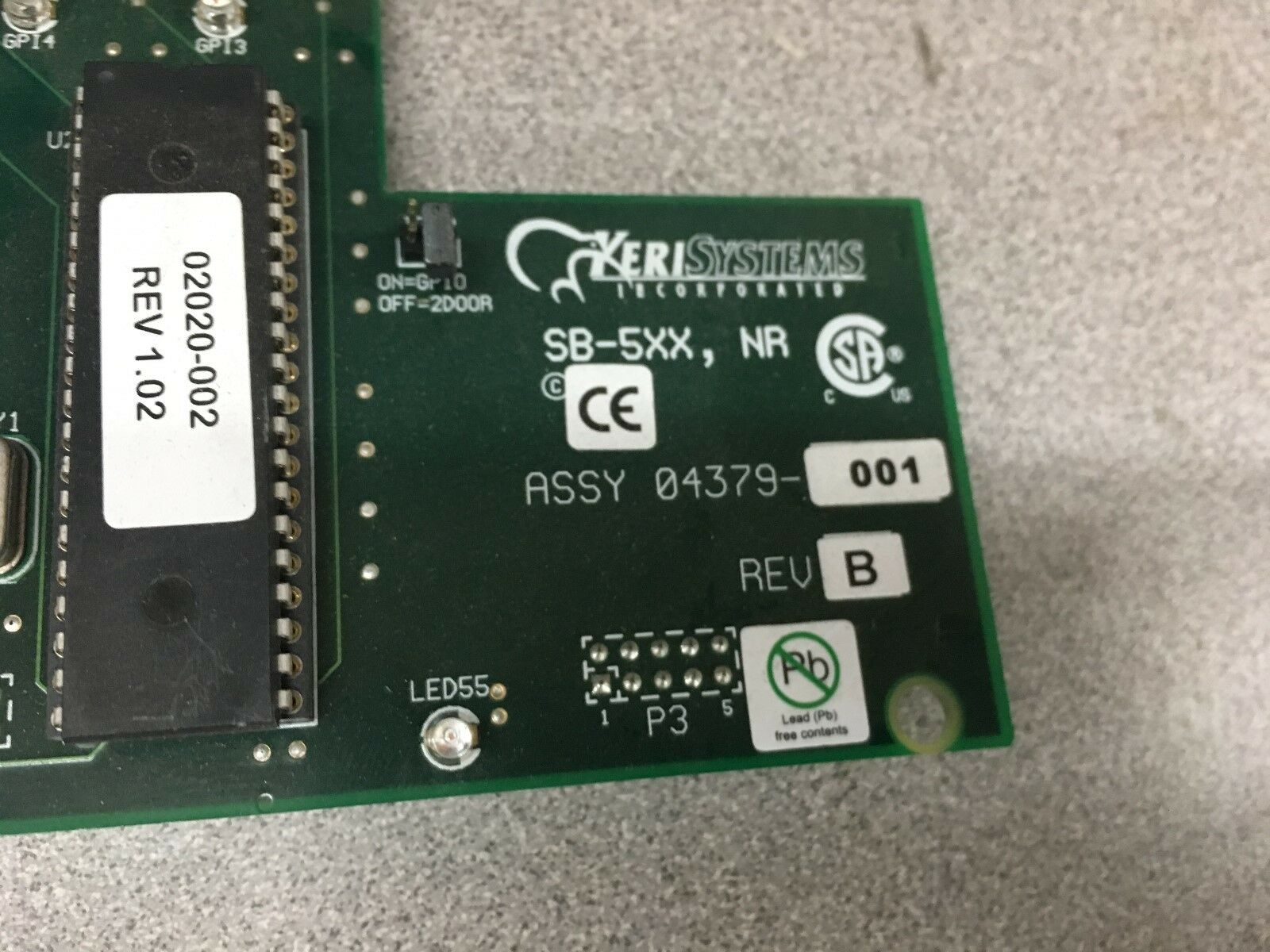 NEW NO BOX KERI SYSTEMS SB-593-1 SATELLITE BOARD 05379-001