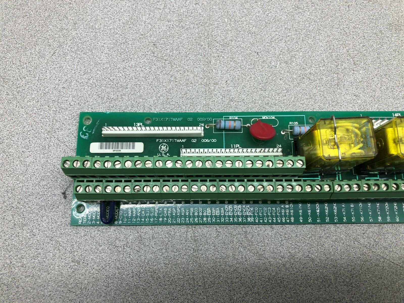 USED GE FANUC MICRO APPLICATION TB TERMINAL RELAY CARD F31X171TMAAF / 531X171T