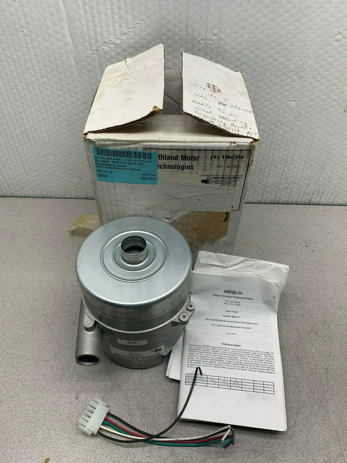 NEW IN BOX NORTHLAND TECHNOLOGIES BLOWER BBA14-113SEB-00