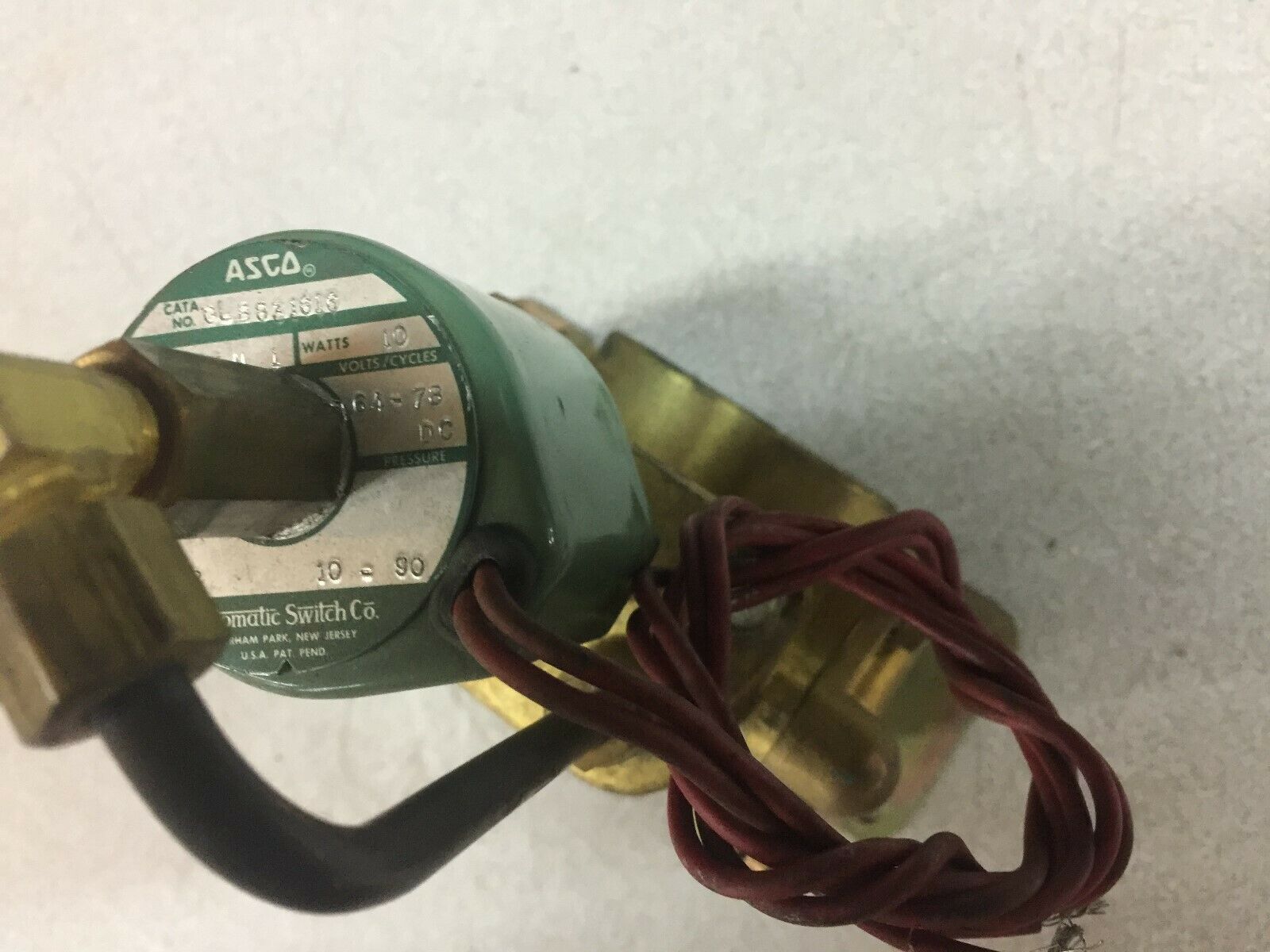 NEW NO BOX ASCO 3/8 NPT 64-78 VDC 10-90 PSI SOLENOID VALVE GLB831616