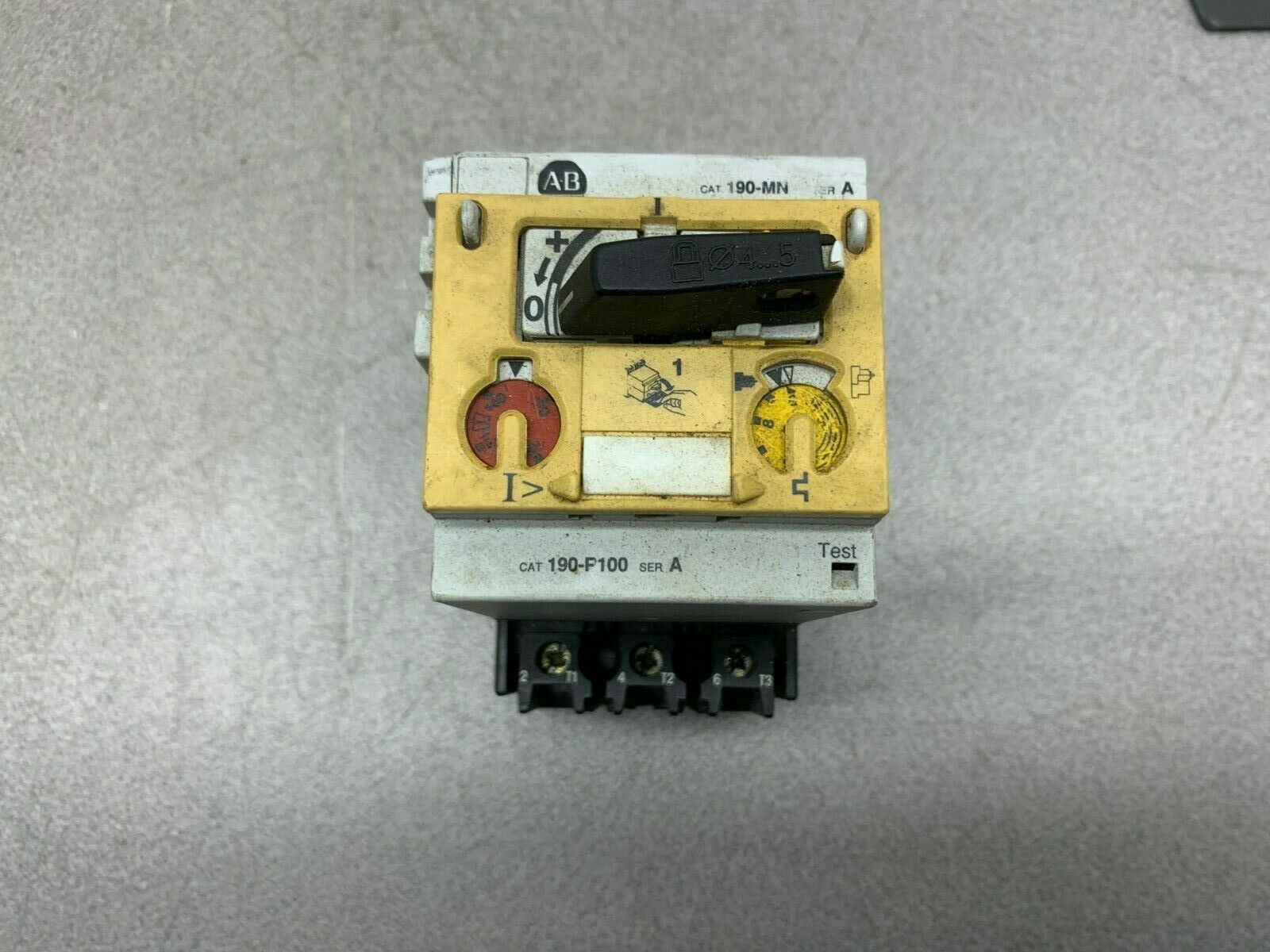 USED ALLEN BRADLEY MOTOR PROTECTOR 190-MN 190-P100
