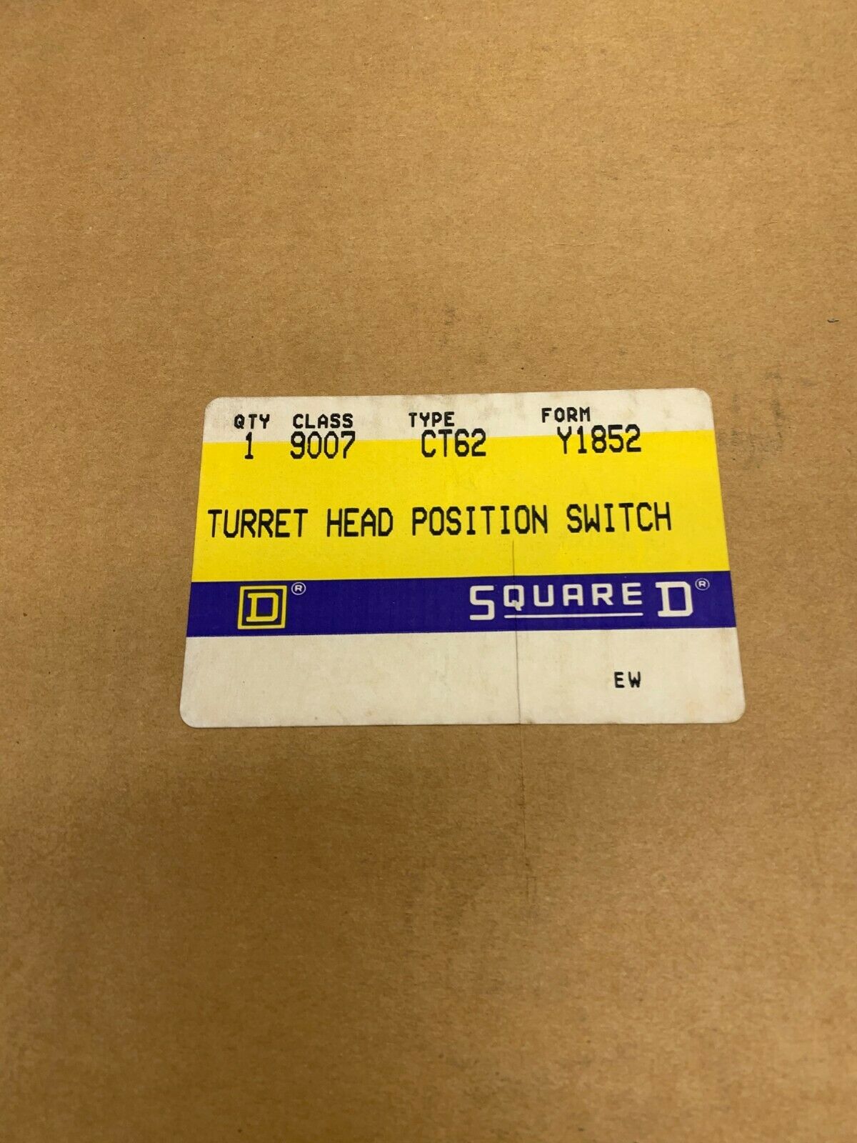 NEW SQUARE D LIMIT SWITCH RECEPTACLE 9007 CT62 Y1852