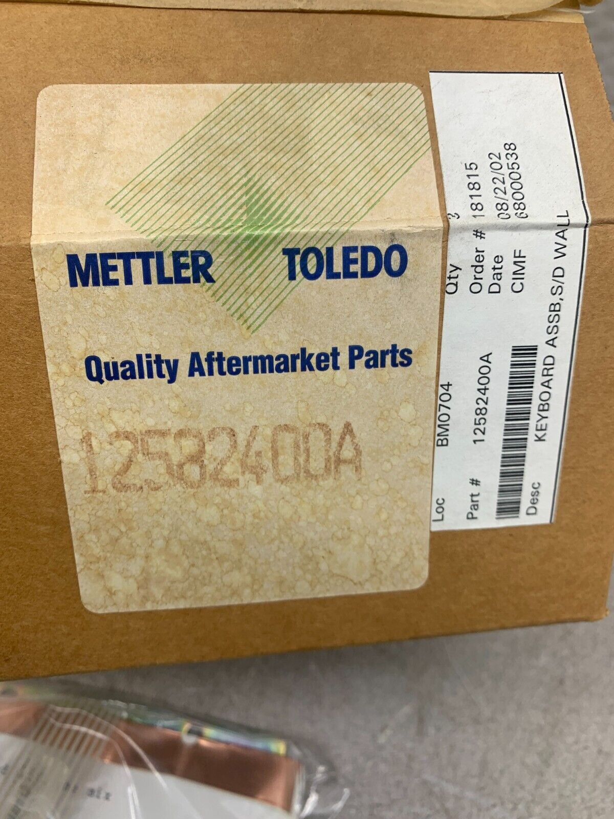 NEW IN BOX METTLER TOLEDO KEYBOARD ASSEMBLY 12582400A
