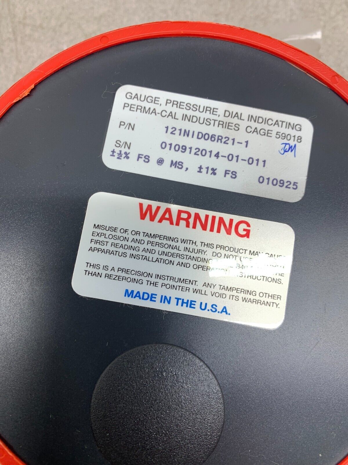 NEW PERMA-CAL INDUSTRIES 121N1D06R21-1 PRESSURE GAUGE 121NID06R21-1