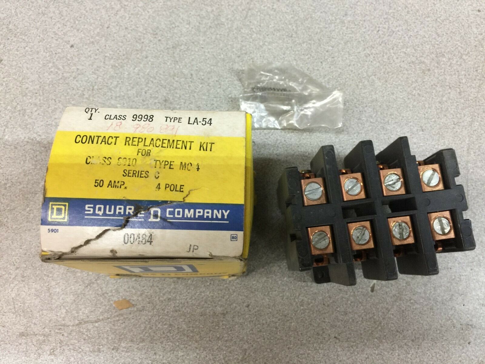 NEW IN BOX SQUARE D 50AMP 4POLE CONTACT REPLACEMENT KIT 9998 LA-54