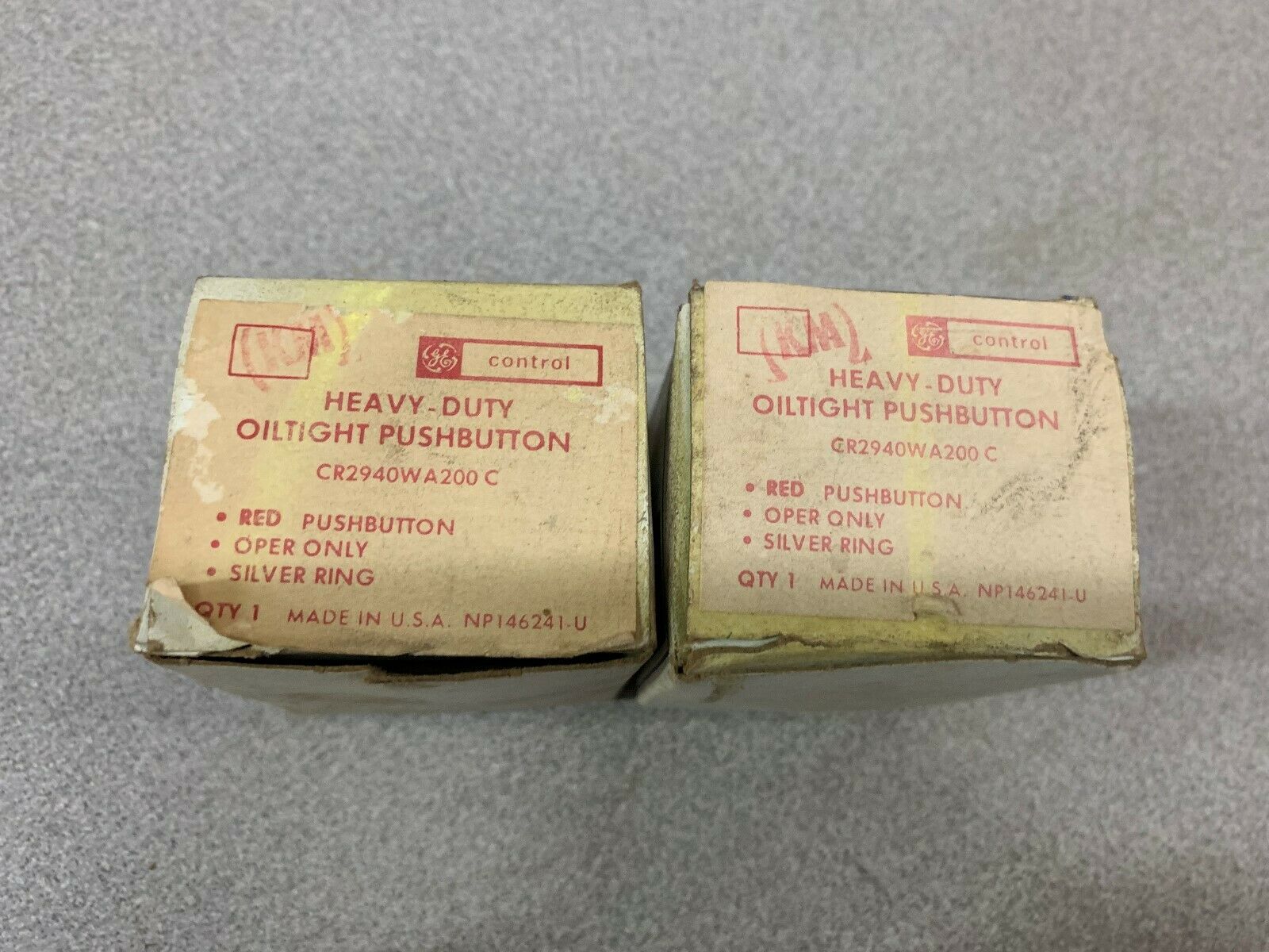 LOT OF 2 NEW IN BOX GE PUSHBUTTON CR2940WA200C