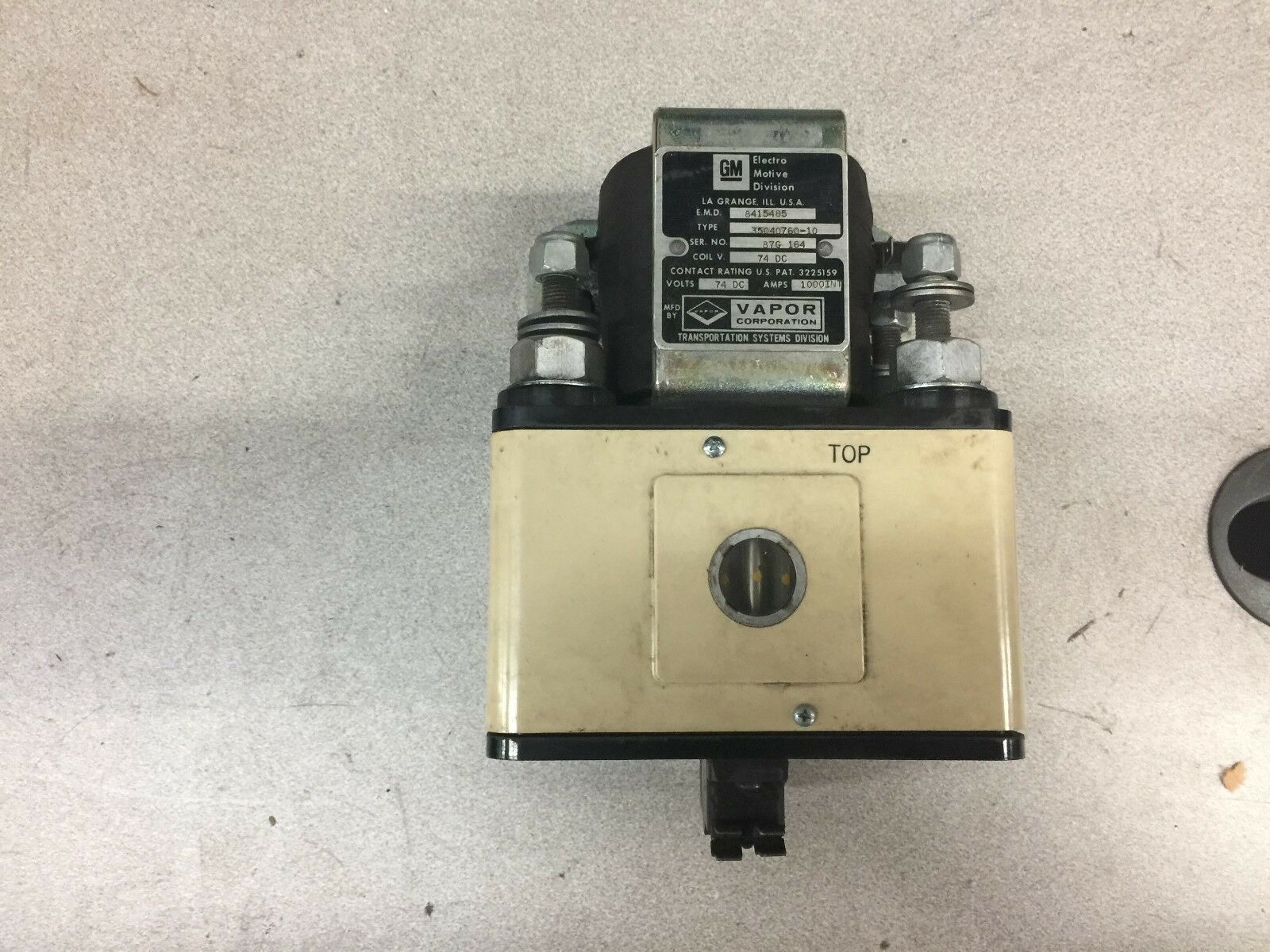 USED GM DC CONTACTOR 74VDC 1000AMP INT 35040760-10