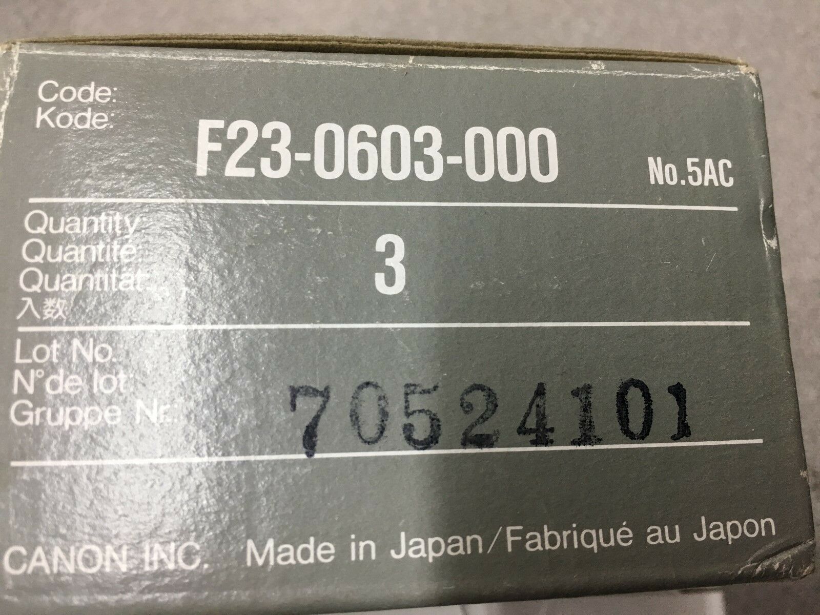 NEW LOT OF 7 CANON CARTRIDGE F23-0603-000