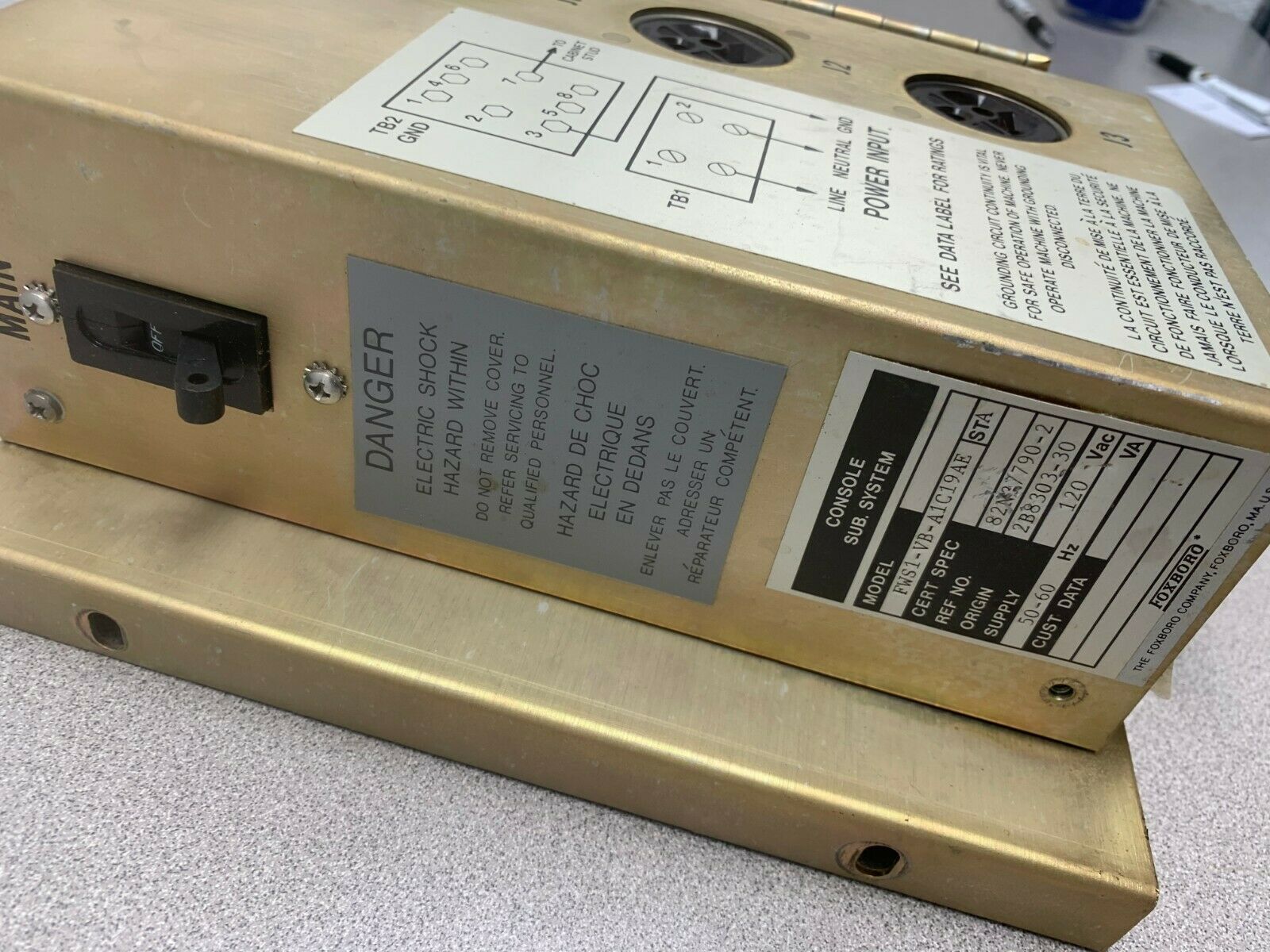 USED FOXBORO CONSOLE SUB. SYSTEM FWS1-VB-A1C19AE