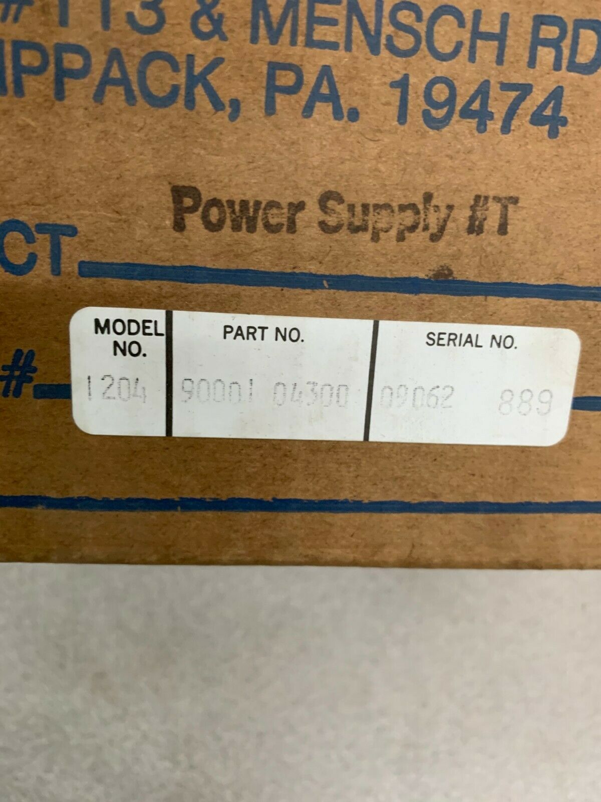 NEW IN BOX STATIC NEUTRALIZER 1204 POWER SUPPLY 90001 04300