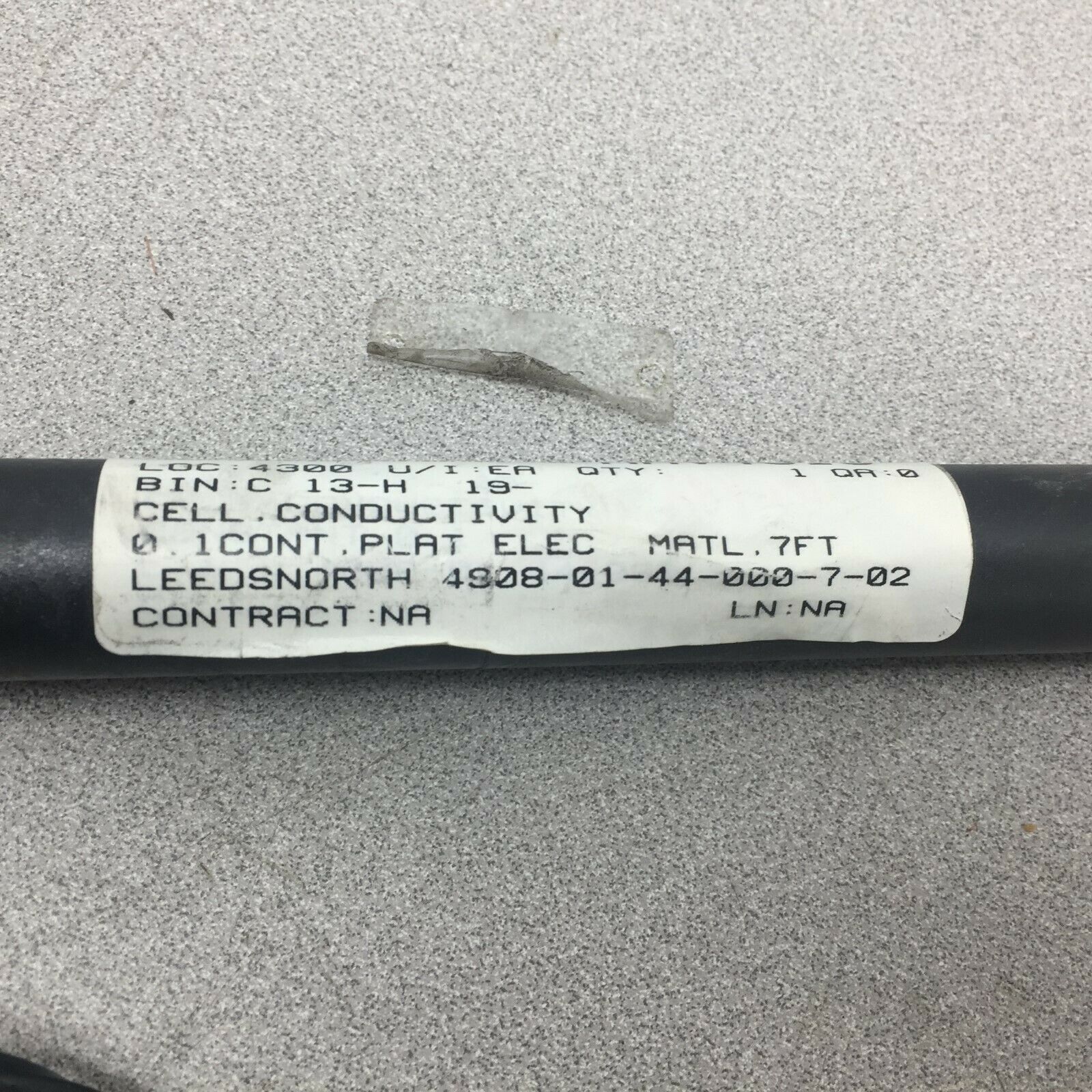 NEW NO BOX LEEDS CONDUCTIVITY CELL TUBE SAWN THRU NO DAMMAGE TO WIRES 4908-01-44