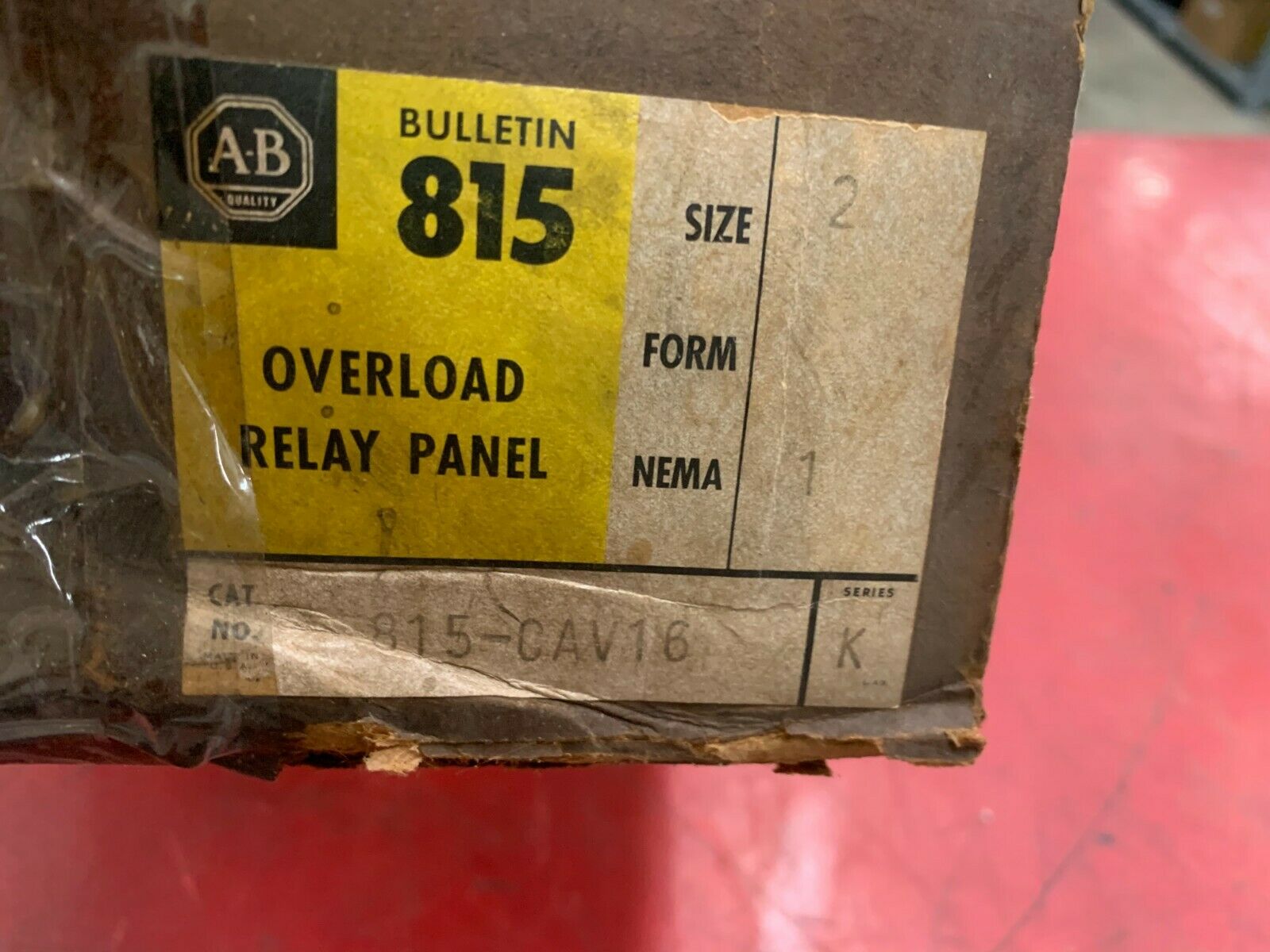 NEW ALLEN-BRADLEY SIZE 2 Motor Overload WITH Enclosure 815-CAV16 SERIES K