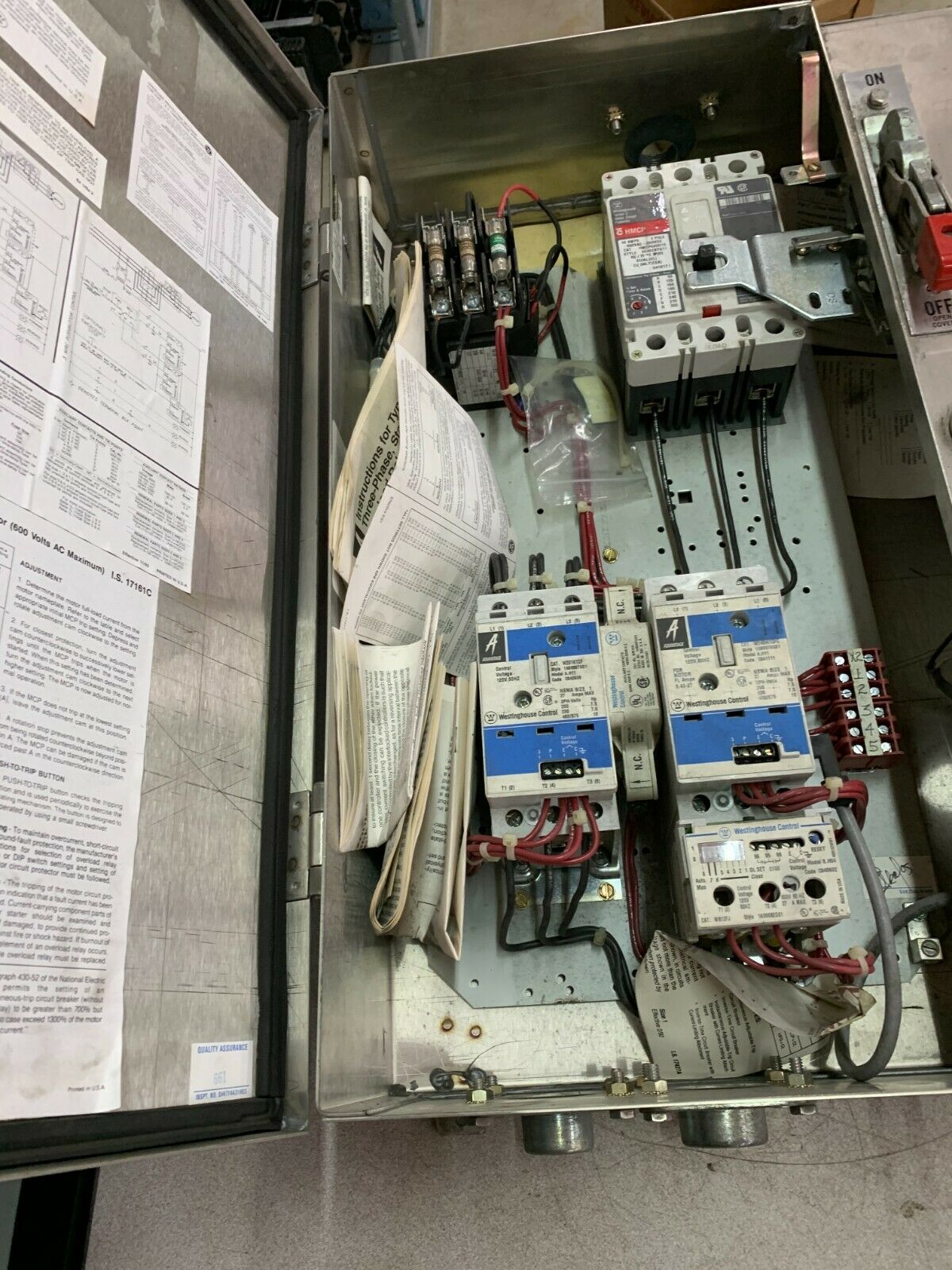 WESTINGHOUSE SIZE 1 COMBINATION STARTER W201K1CF STAINLESS ENCLOSURE W240M1CFC