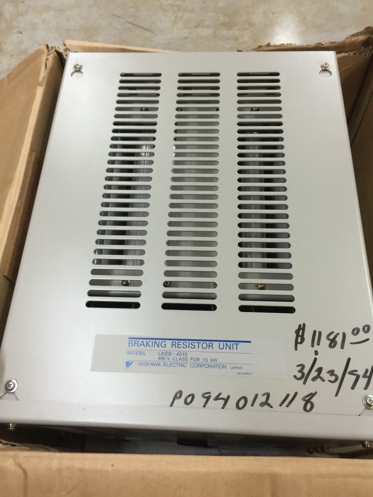 NEW IN BOX YASKAWA ELECTRIC BRAKING RESISTOR UNIT LKEB-4015