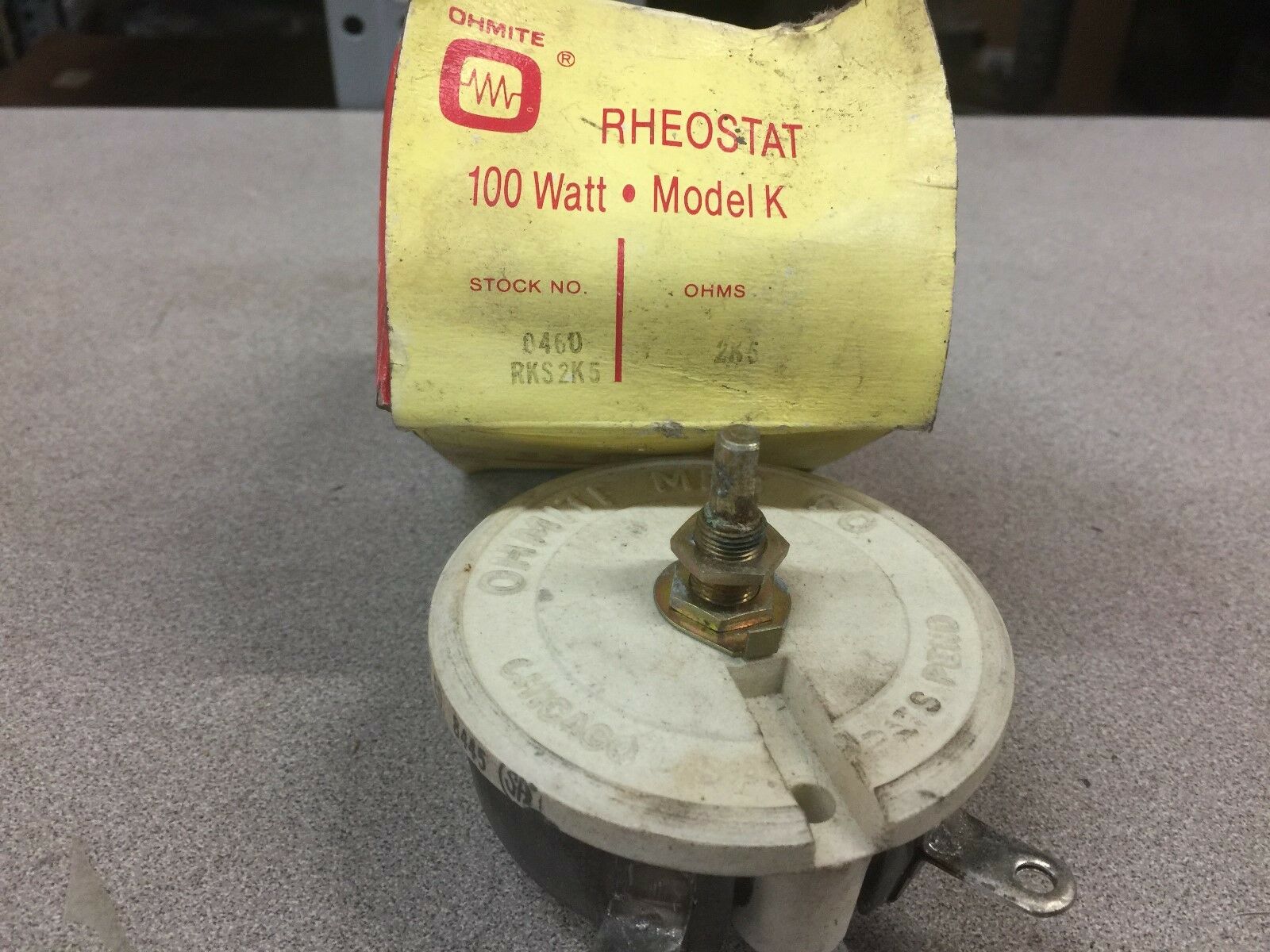NEW IN BOX OHMITE 100 WATT RHEOSTAT MODEL K 0460RKS2K5