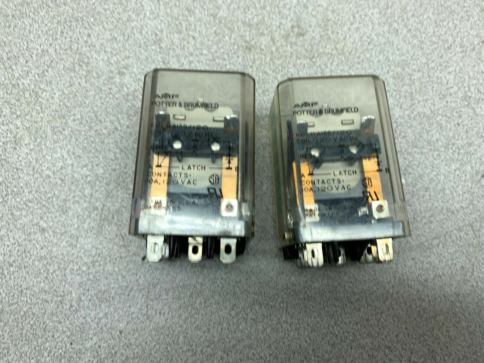 LOT OF 2 USED POTTER & BRUMFIELD RELAY K4L11A155/120