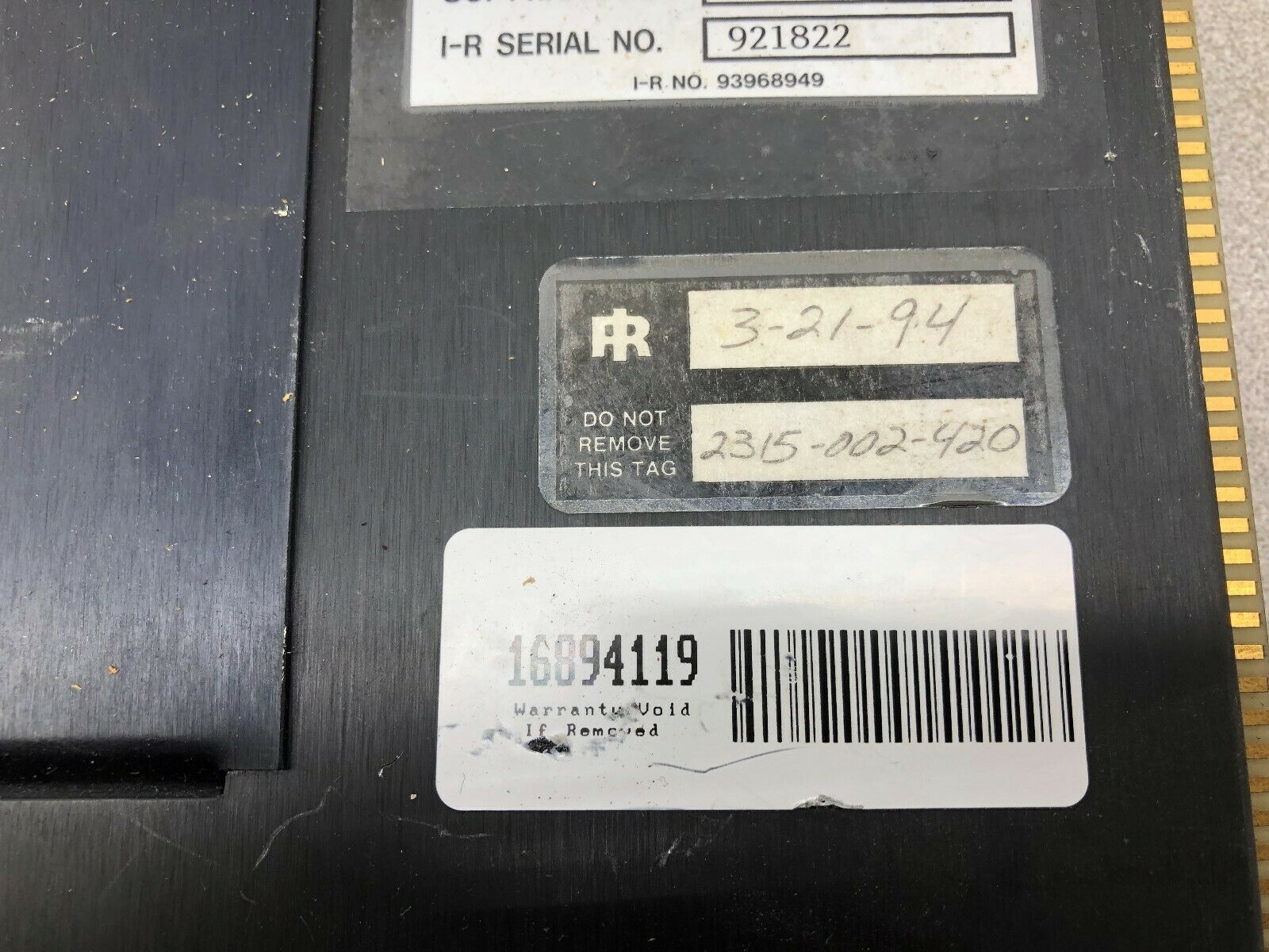 USED INGERSOL RAND MICRO TAS PLUS SOFTWARE REV. 79839.R03 SPINDLE CARD 93970820
