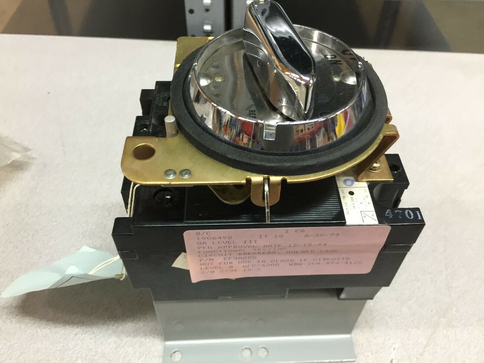 NEW NO BOX SIEMENS 5 AMP 3 POLE BREAKER WITH HANDLE ASSY EF3-A005