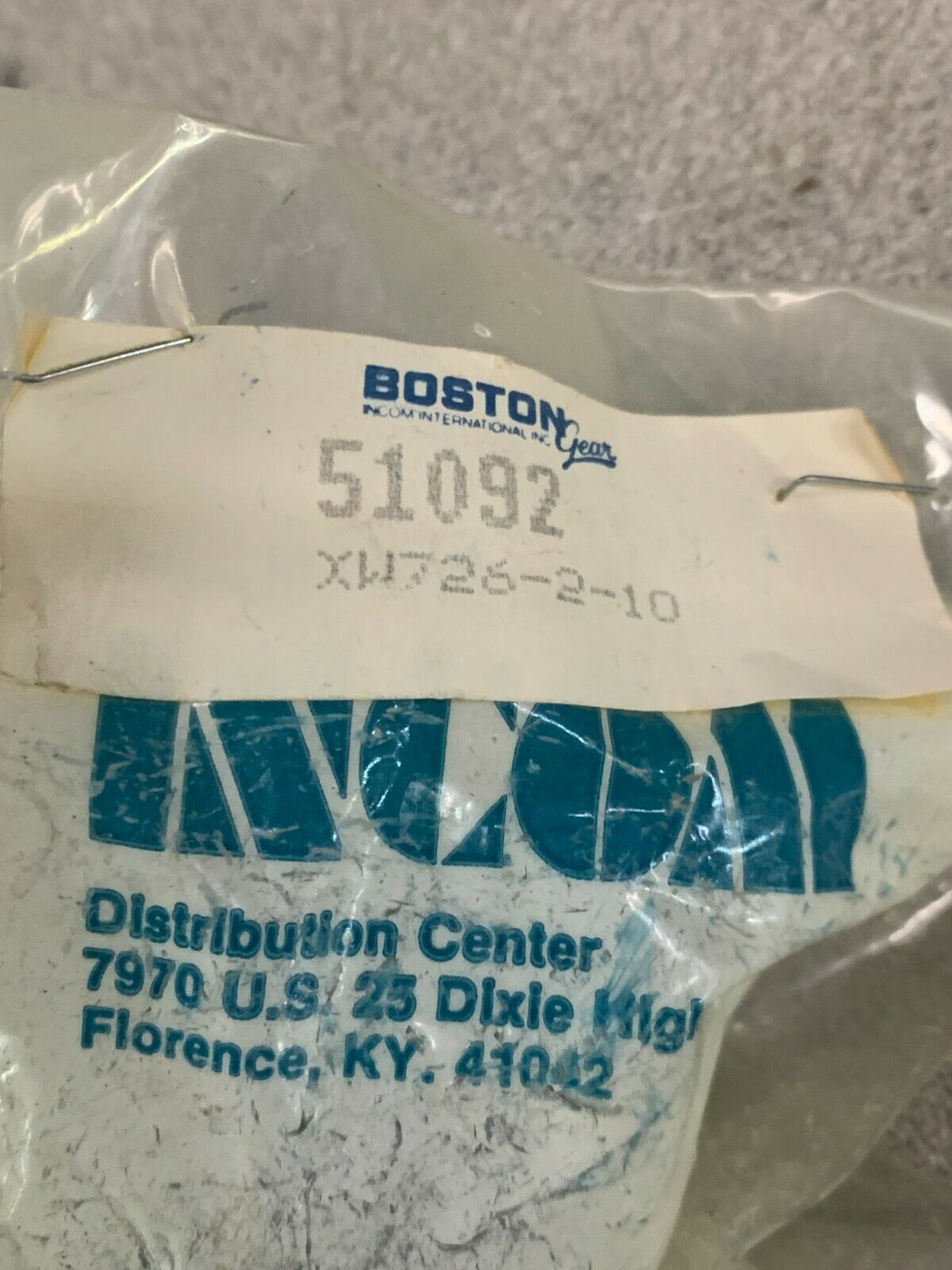 NEW IN PACKAGE BOSTON 51092 WORM GEAR XW726-2-10