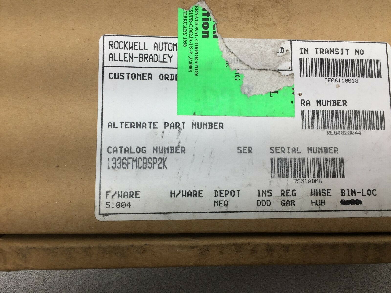 REMANUFACTURED ALLEN BRADLEY MAIN CONTROL PC BOARD 1336FMCBSP2K