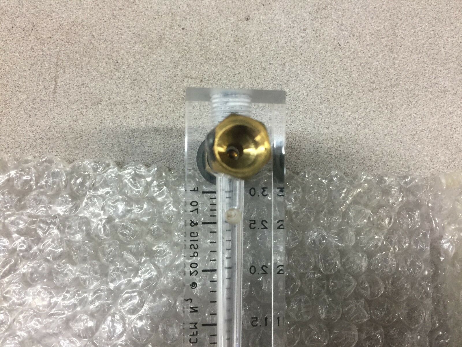 NEW NO BOX FLOWMETRICS ADJUSTABLE ACRYLIC FLOW METER 0-3.0CFM