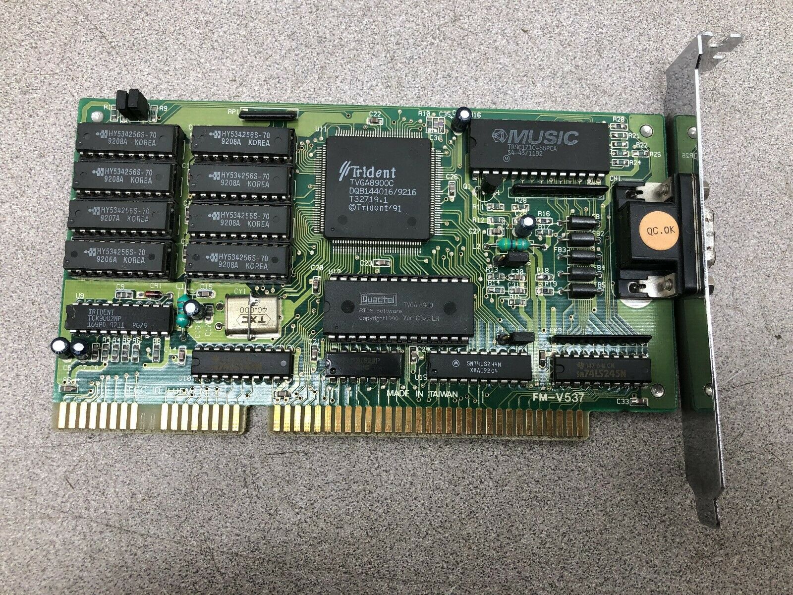 USED TRIDENT ISA VIDEO CARD ILUMFM-V537 / FM-V537
