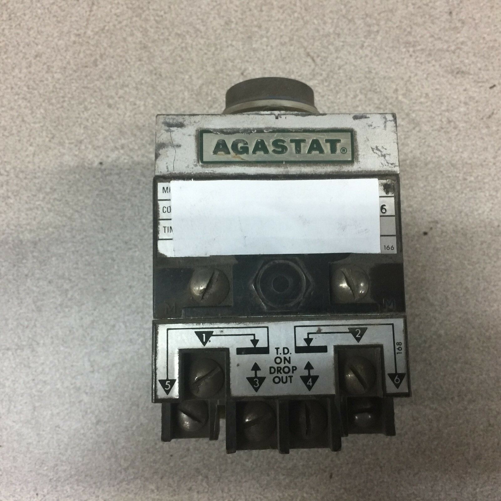 USED TYCO AGASTAT TIME RELAY MISSING KNOB 125 VDC 1.5-15 SEC E7012PC002