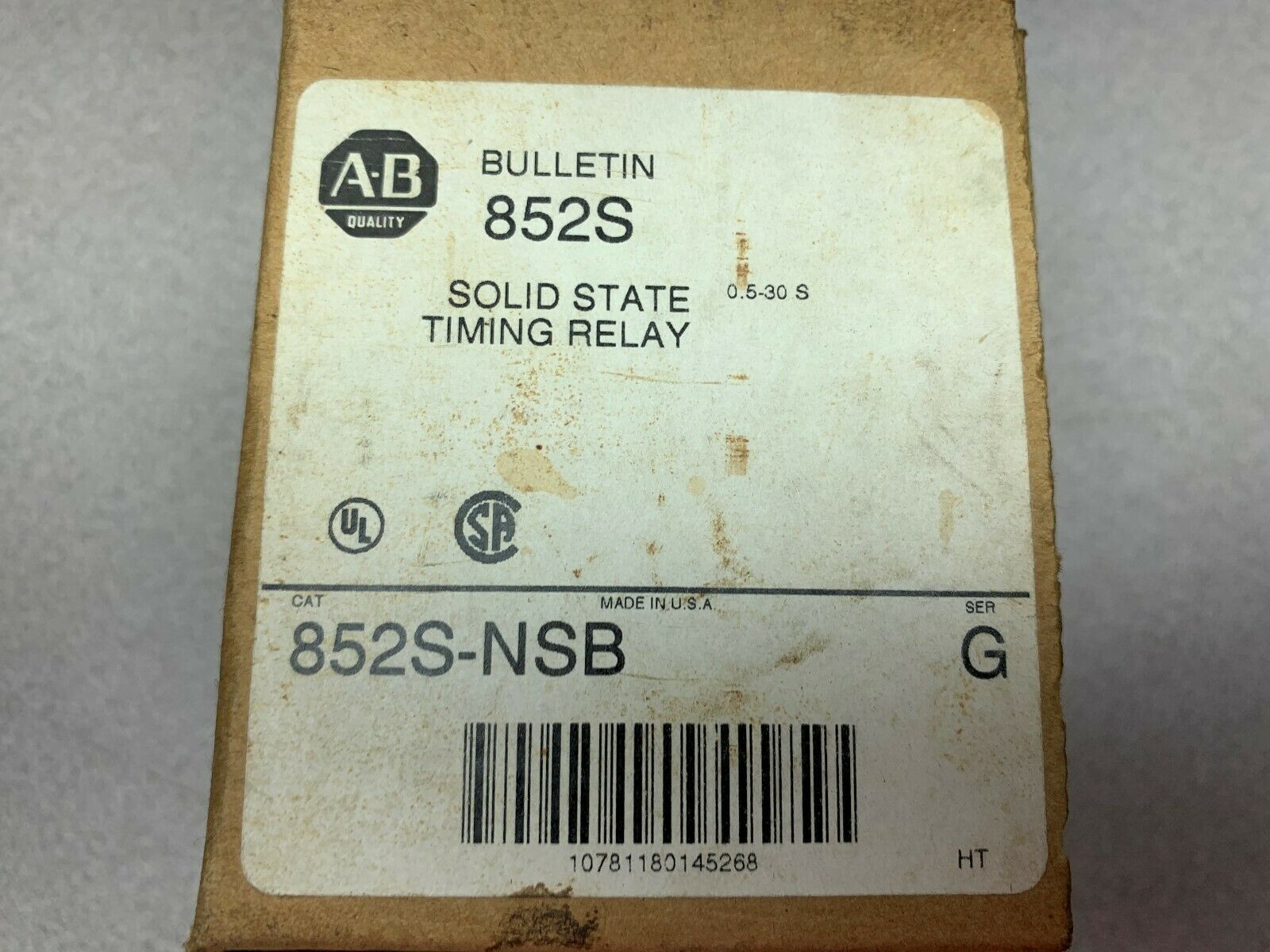 NEW IN BOX ALLEN BRADLEY RELAY 852S-NSB SERIES G