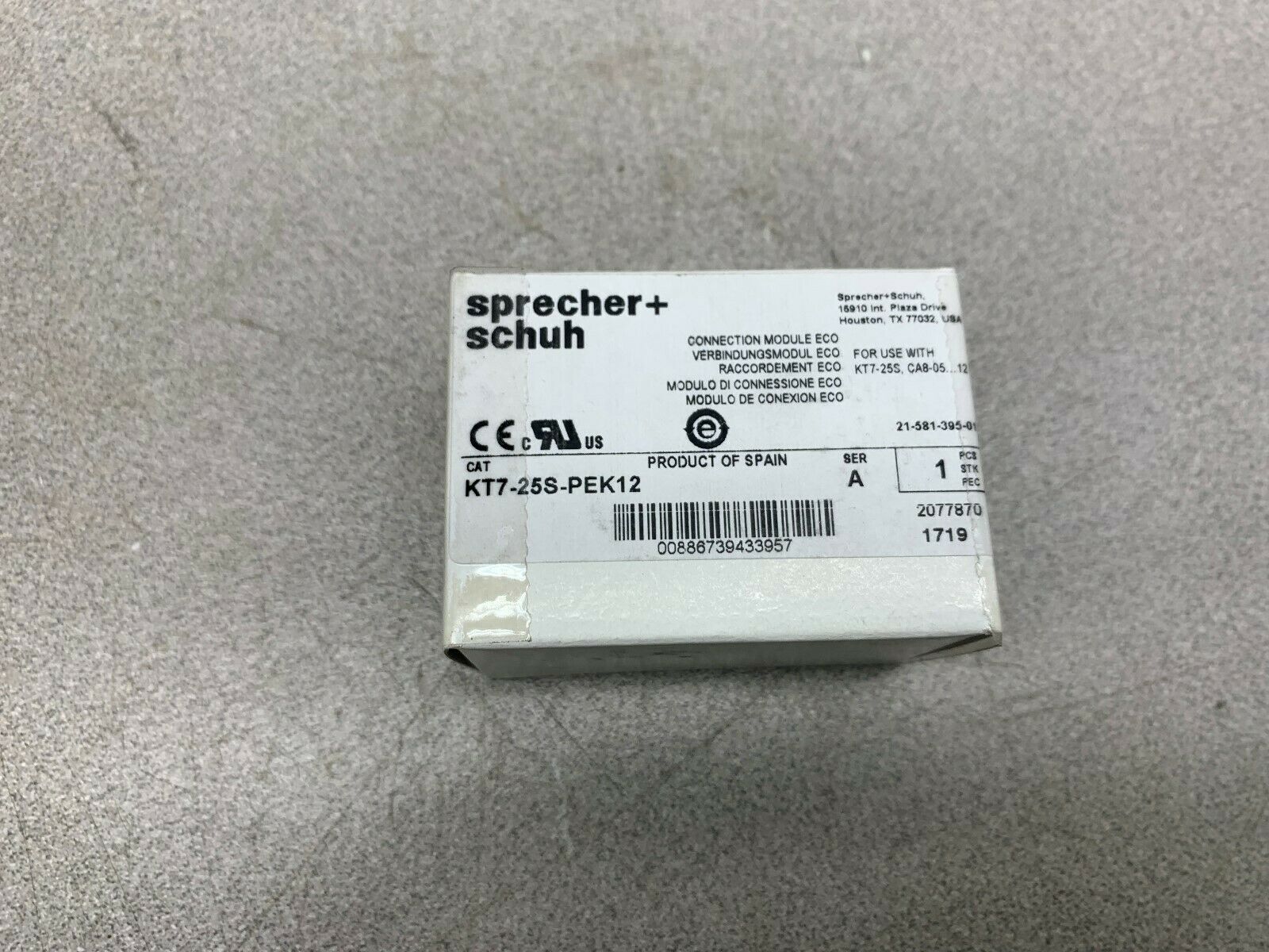 NEW IN BOX SRECHER+SCHUH CONNECTION MODULE KT7-25S-PEK12