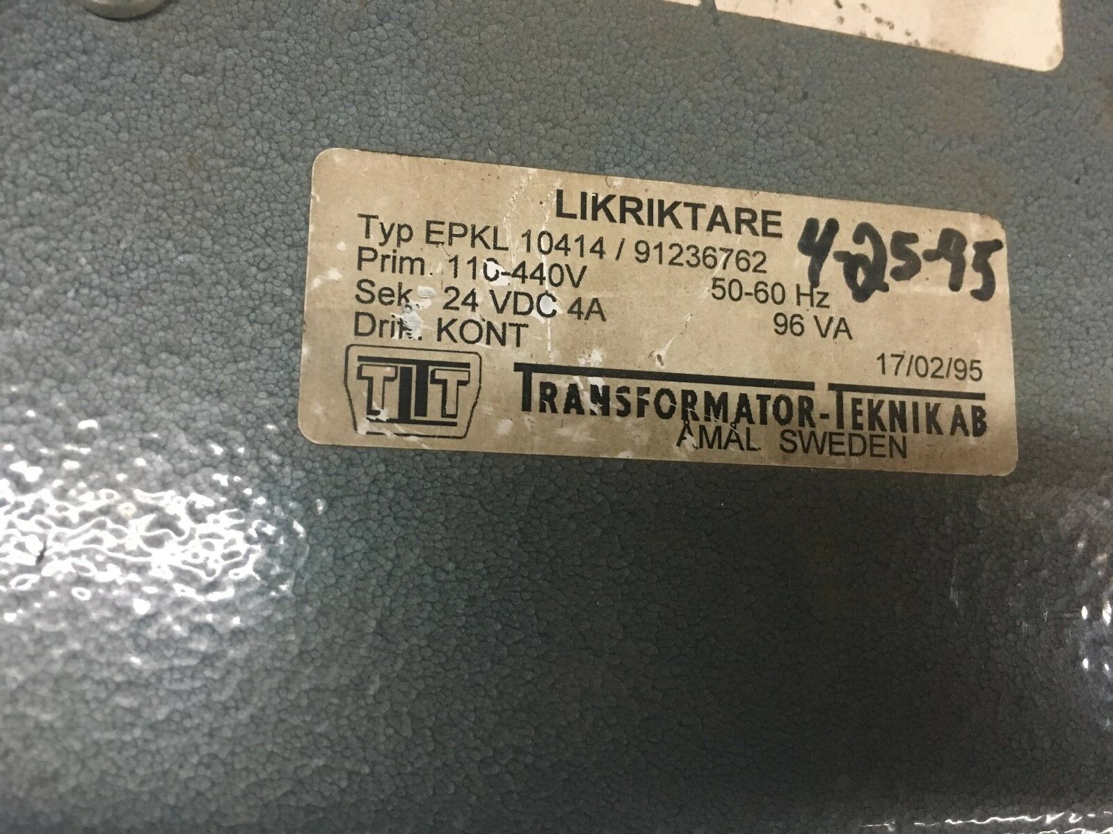 NEW NO BOX TEKNIKAB LIKRIKTARE 91236762 TRANSFORMER EPKL10414