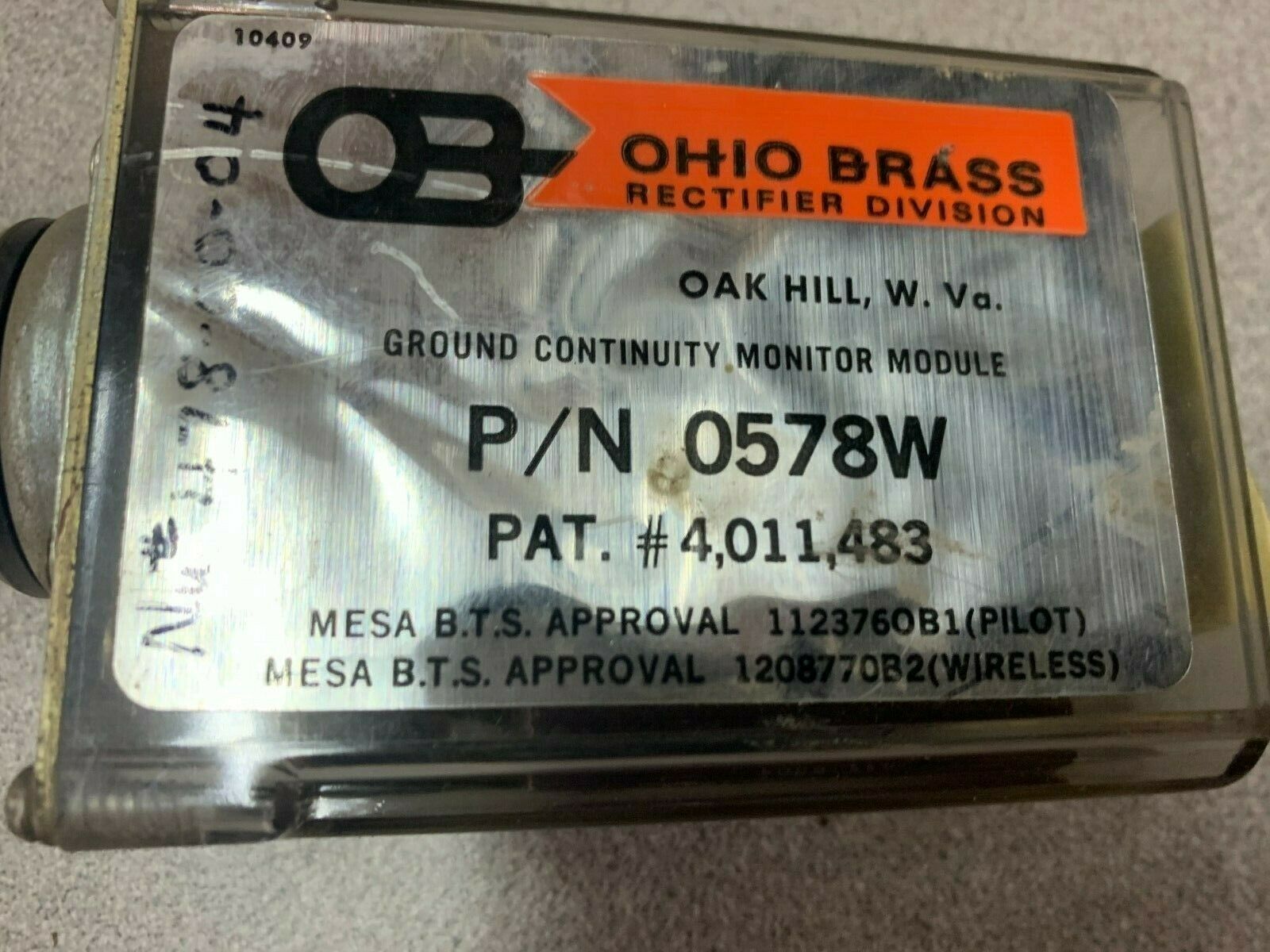 NEW NO BOX OHIO BRASS RELAY 0578W