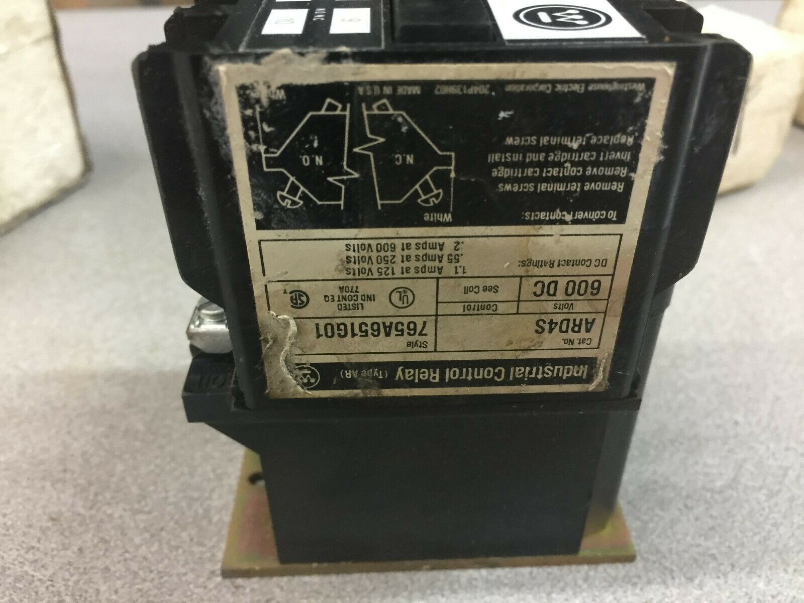 NEW IN BOX WESTINGHOUSE 600VDC 120VDC COIL INDUSTRIAL CONTROL RELAY ARD4S