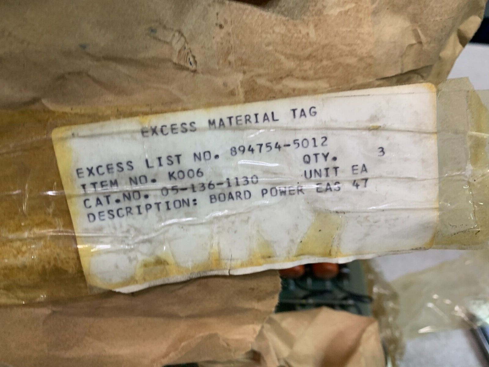 NEW NO BOX GENERAL ELECTRIC 05-136-1130 POWER BOARD EAS 47