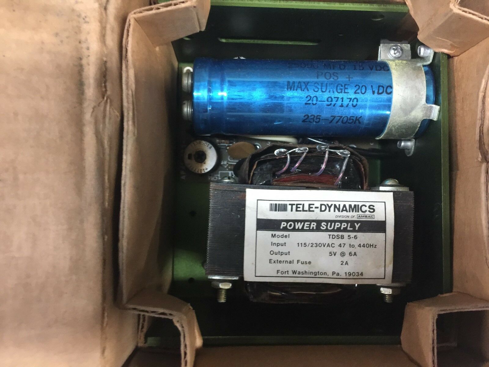 NEW IN BOX TELE-DYNAMICS POWER SUPPLY TDSB 5-6